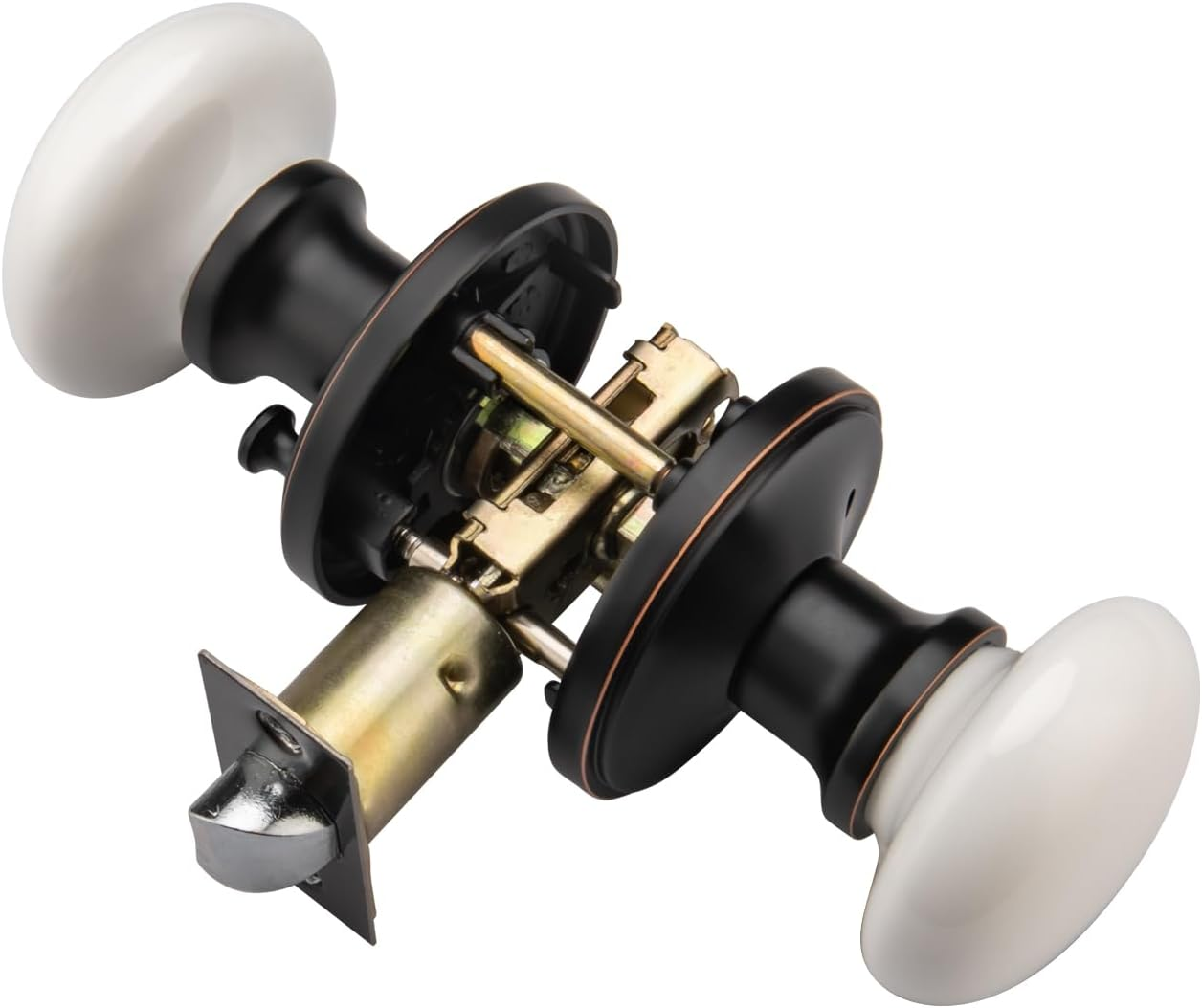 NCL White Door Knobs, Keyless Door Handles, Porcelain Door Levers, Interior Bath Door Knob