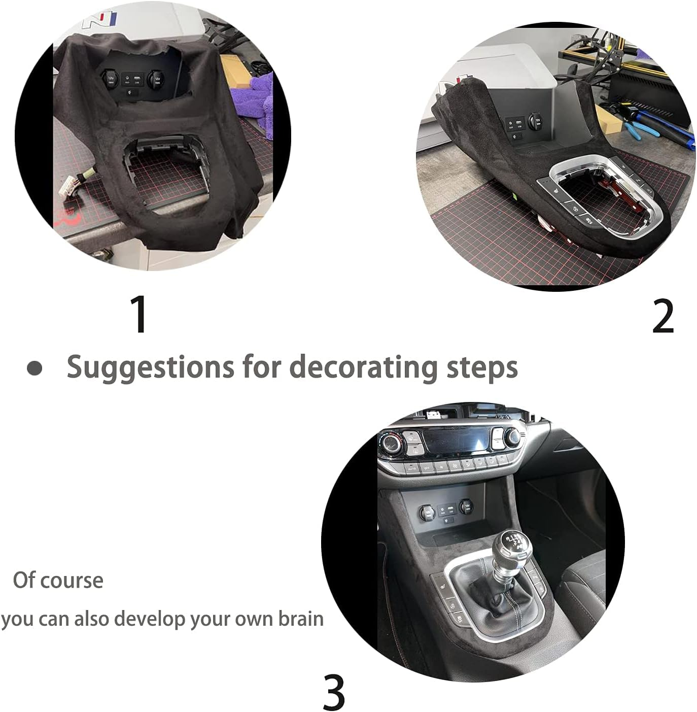 Black Microfiber Fabric Self-Adhesive Suede Look 16.5In X 59In, Premium Synthetic Leather - Stretch Film Fabric Perfect for Car Interior Decorate image number 6