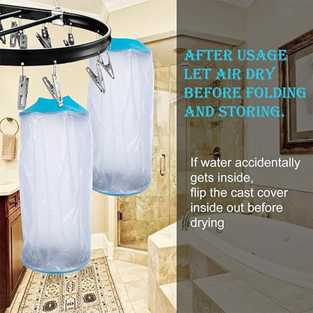 Arm Cast Bandage Protector Waterproof Sealed Cover for Adult Bath Shower, Keep Wounds & Burns Dry, Hands Elbow Reusable Blue Soft Comfortable (Adult Elbow) image number 3