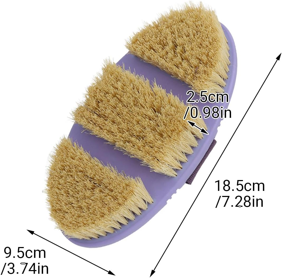 AIMALL Oval Horse Cleaning Brush - Versatile Riding Comb with Wool & Sisal Bristles, Bendable Wash Brush for Mane and Coat Care - Wool image number 6