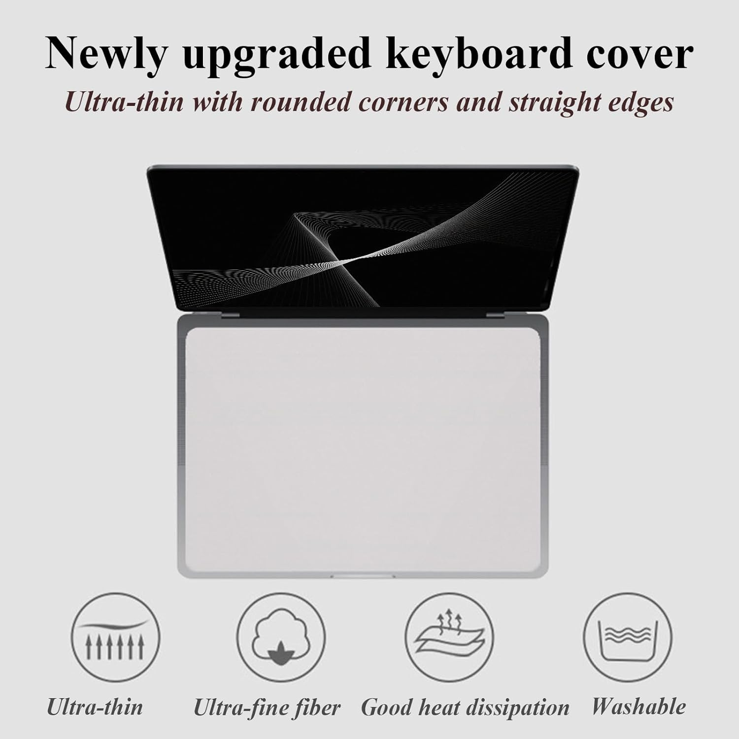 Luojinluoda Screen Keyboard Imprint Protection Microfiber Liner and Cleaning Cloth - Includes Keyboard Cover Cloth, Laptop Accessories for Macbook Pro (15 & 16'' Macbooks) image number 4