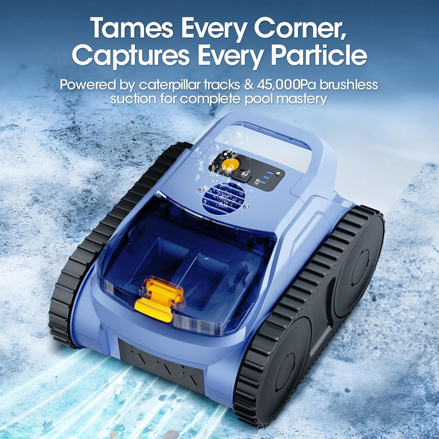 [2026 Release] Automatic Robotic Pool Vacuum for Inground & above Ground Pools, Wall Climbing Pool Vacuum Cleaner, Cleans Floor, Walls, Waterline, Drain & Skimmer up to 2150 Sq. Ft., 190 Min image number 4