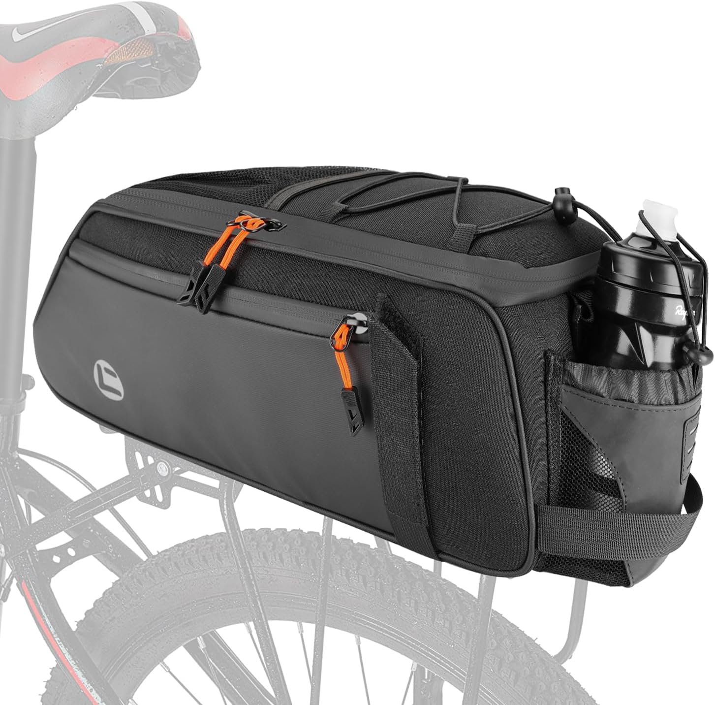 WOTOW Bike Rear Rack Bag - Waterproof Bicycle Trunk Back Seat Bag &ndash; Reflective Commuter Bag with Shoulder Strap image number 2
