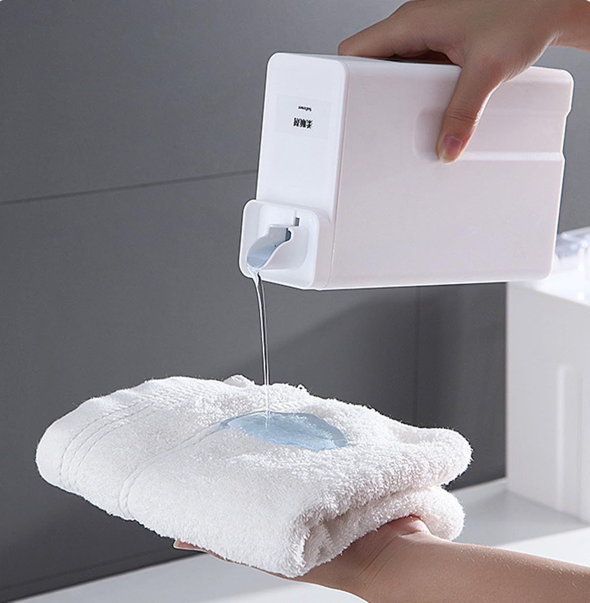 Laundry Detergent Dispenser-Soap Dispenser,Large Pump Dispenser Bottle for Kitchen, Laundry Empty Shampoo Bottles Suitable Beads, Washing Powder, 32Oz/1Liter(White) image number 1