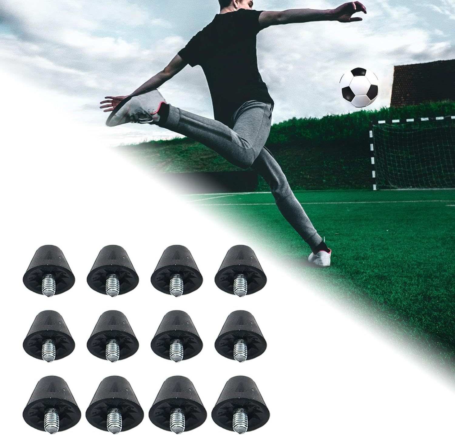 Generic 12Pcs Football Boot Studs Soccer Studs Durable M5 Firm Ground Rugby Studs Track Shoes Accessories for Indoor Outdoor Sports image number 1
