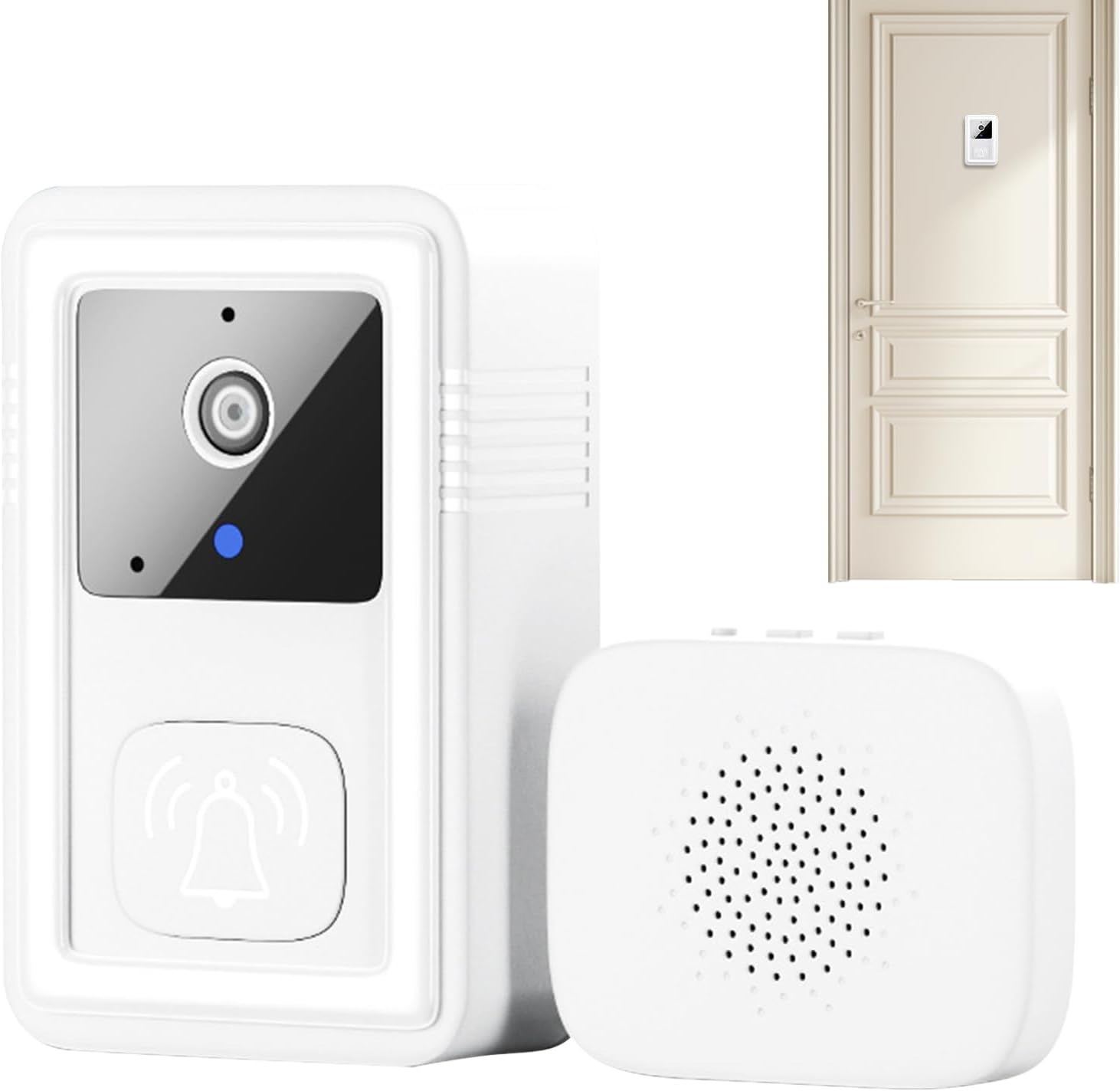 Smart Video Doorbell - Smart Wifi Doorbell Camera - High Definition Night Vision Equipment Adhesive Mount for Renters Homeowners Parents with Children image number 6