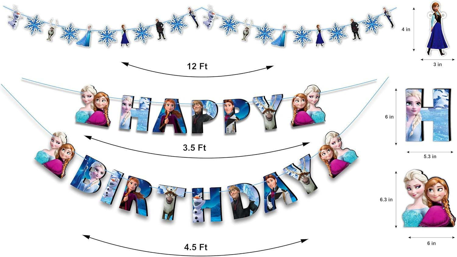 Frozn-Theme Birthday Party Supplies Bring Icy Elegance and Adventure to Celebrations. Perfect for Kids&rsquo; Birthdays and Winter-Themed Events image number 1