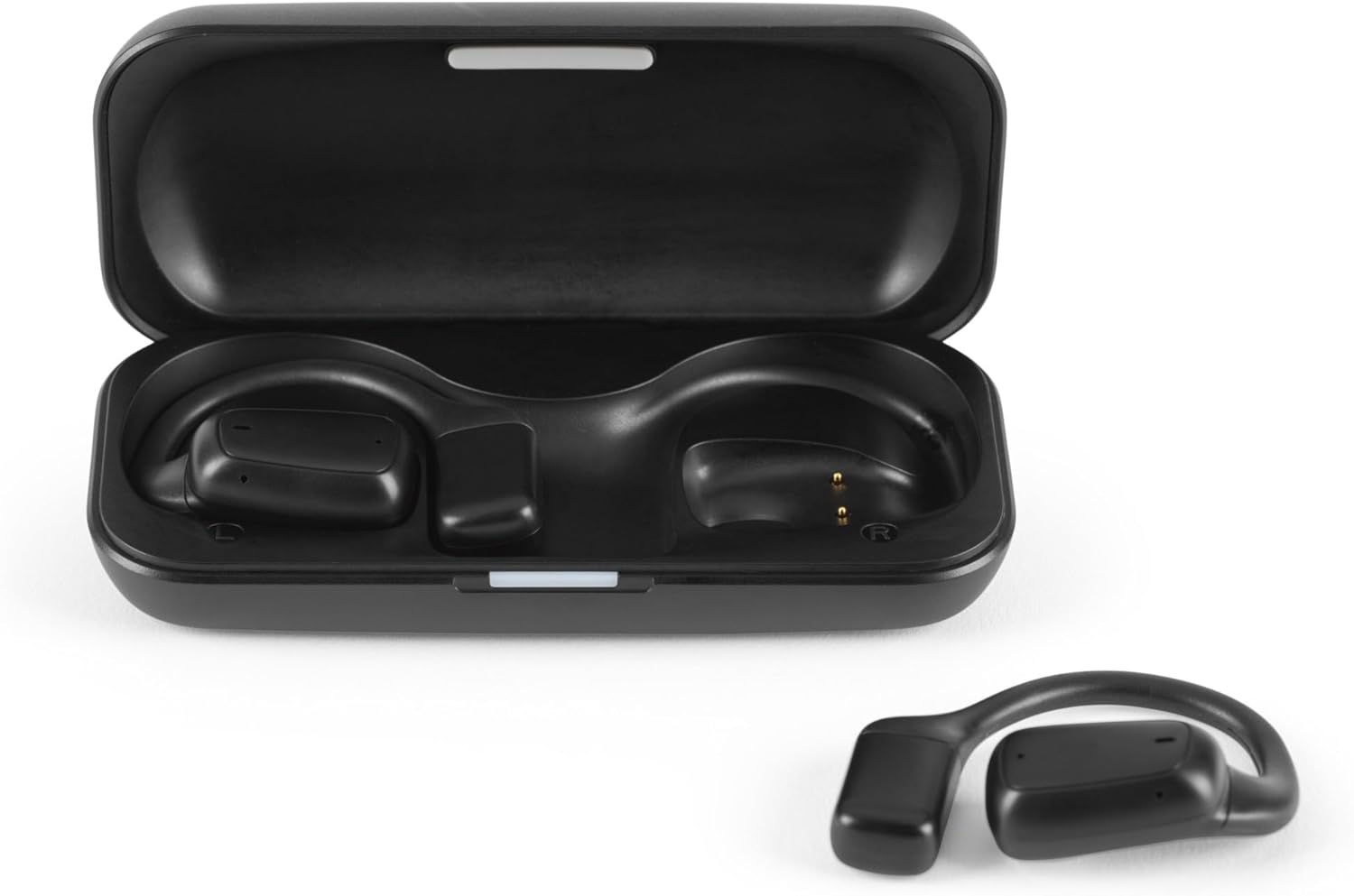 Intempo Amalfi plus Wireless Earbuds - Open Ear Headphones, Running/Travel, Perceive Environment, up to 24 Hours Playtime, Rain & Sweat Resistant, Charging Case Included, Black image number 2
