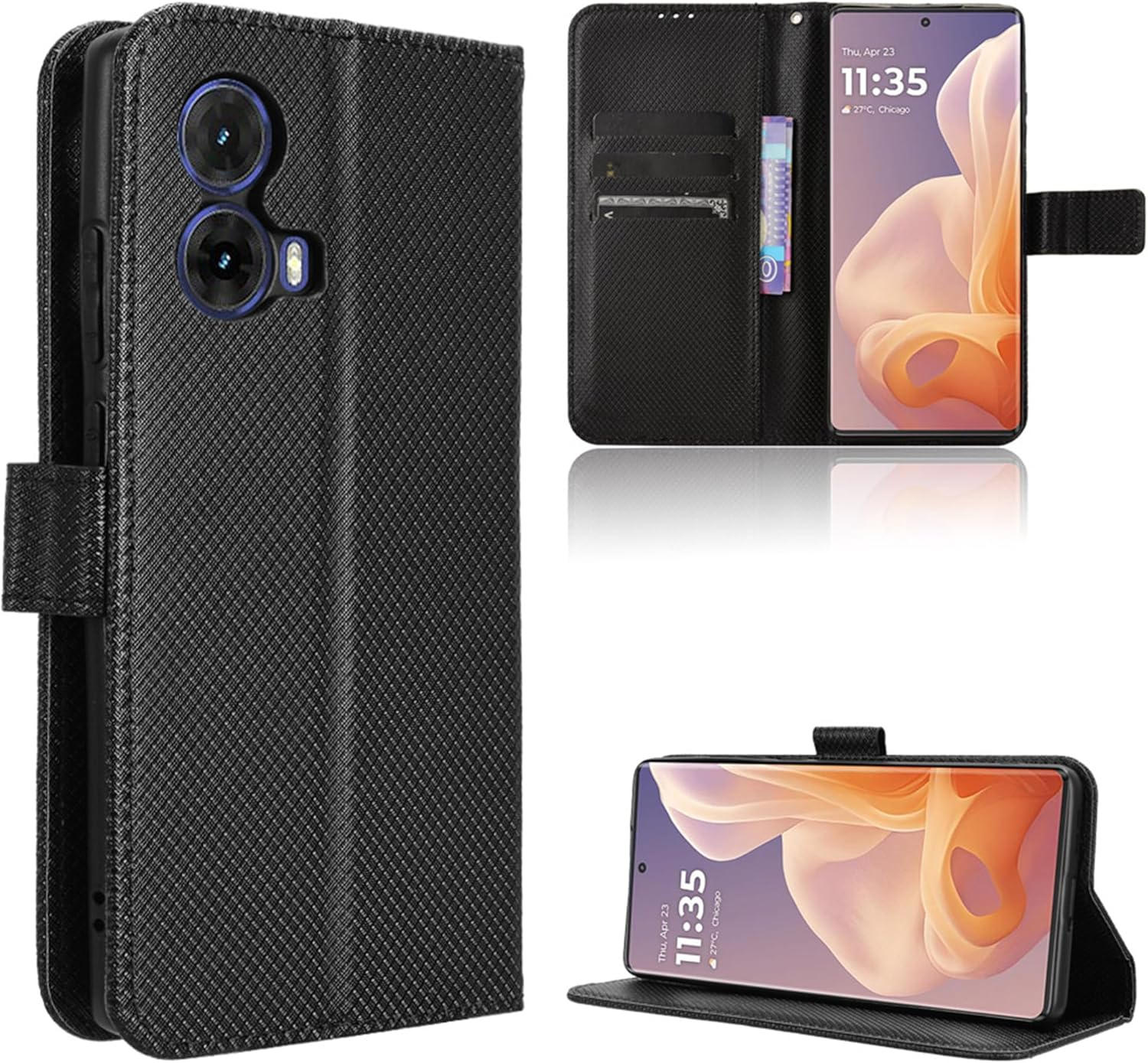 Rojeuinn Pack of 2 Case for Garmin Venu 4 45 Mm Protective Case with Screen Protector, Hard PC 360&deg; All-Round Anti-Scratch anti Dust Ultra Thin Protective Case Black