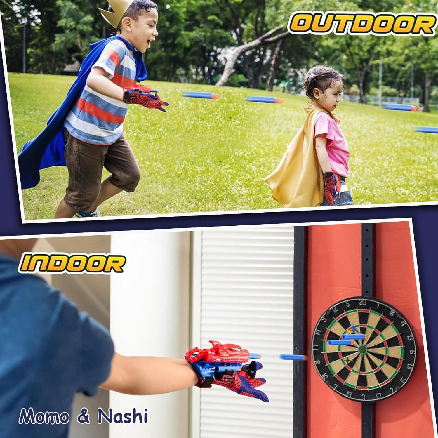 2 Pack Spider Gloves Man Web Shooter Toy with Wrist, Foam Blasters,Spider Launcher Gloves Cosplay Toy Set for Kids image number 5