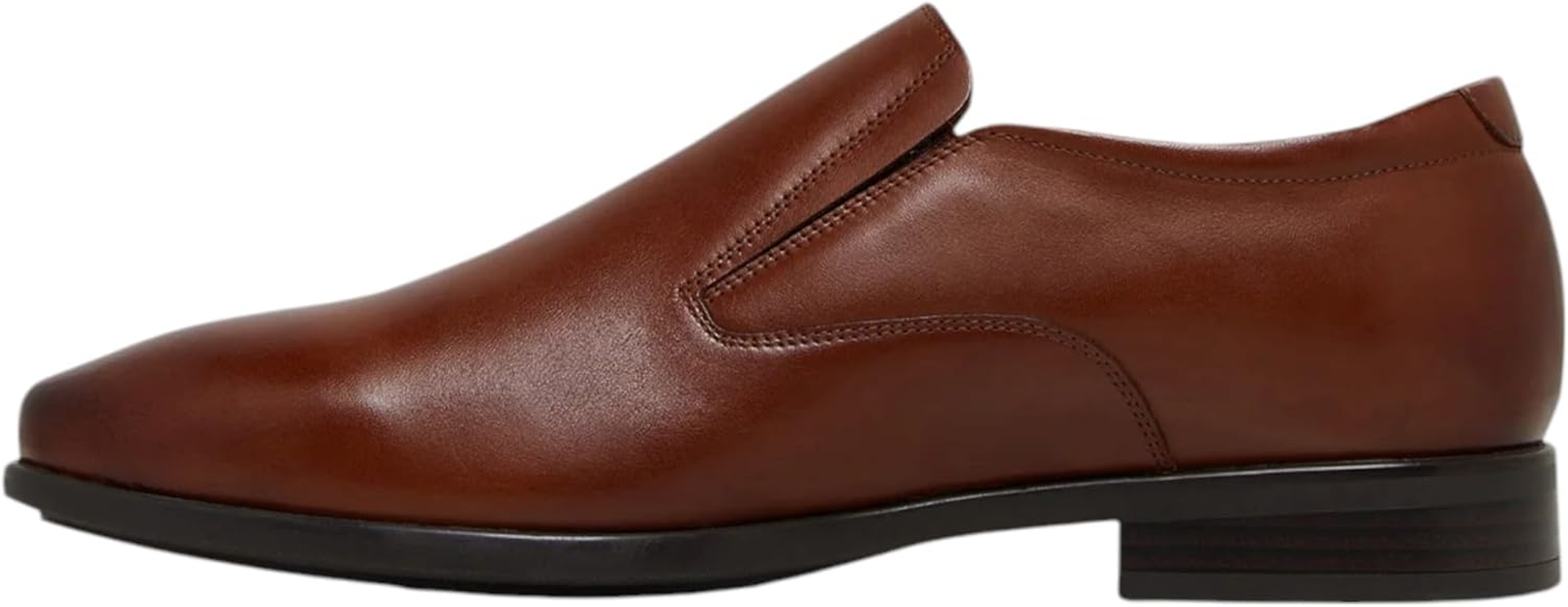 Hush Puppies Mens Nicholson Tan Leather Dress Formal Slip on Shoes image number 3