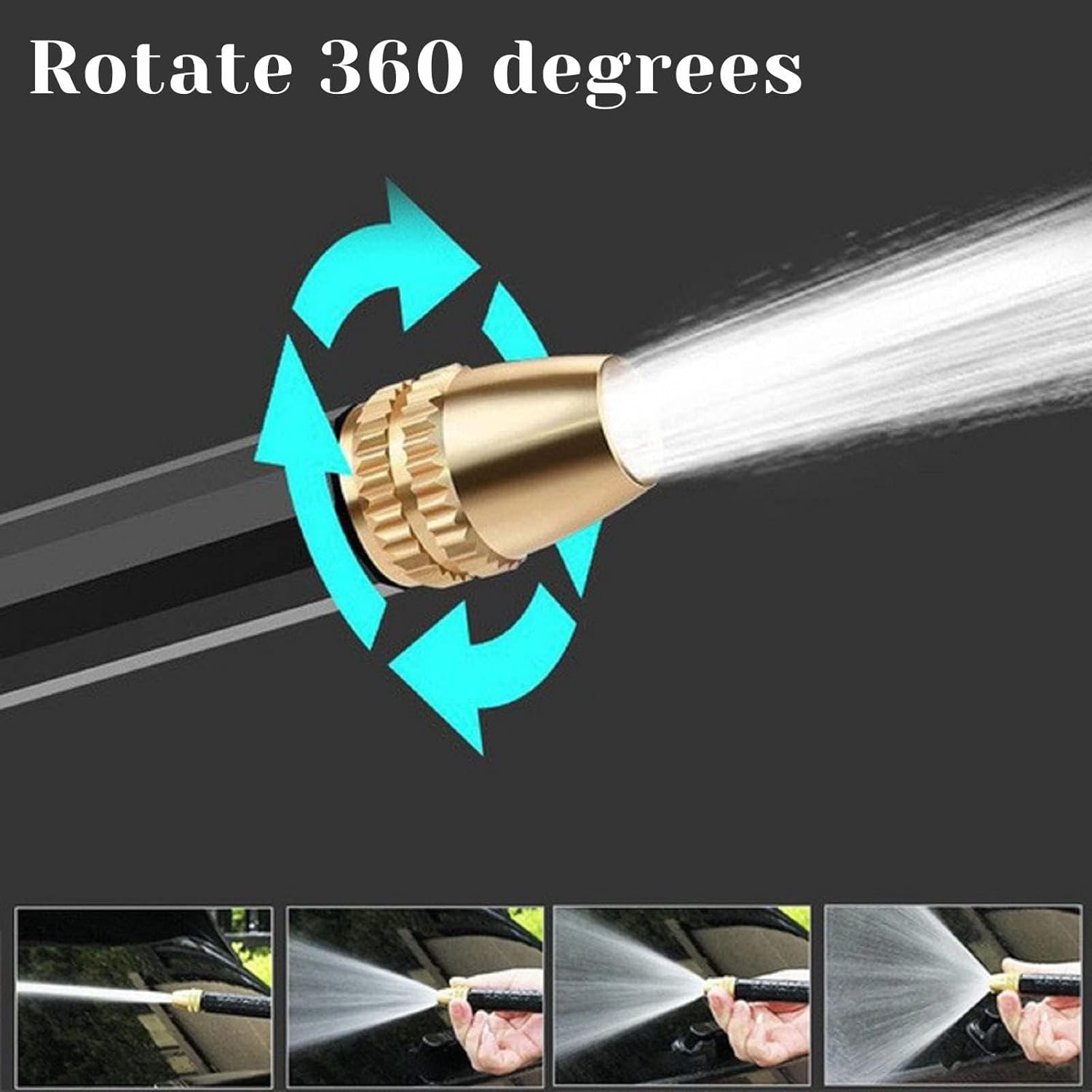 High Pressure Garden Hose Nozzle, Heavy Duty Garden Watering Nozzle Set, Water Hose Nozzle Sprayer with 3 Garden Hose Threads, Long Spray Nozzle for Watering Plants,Lawn, Garden, Car Washing image number 6