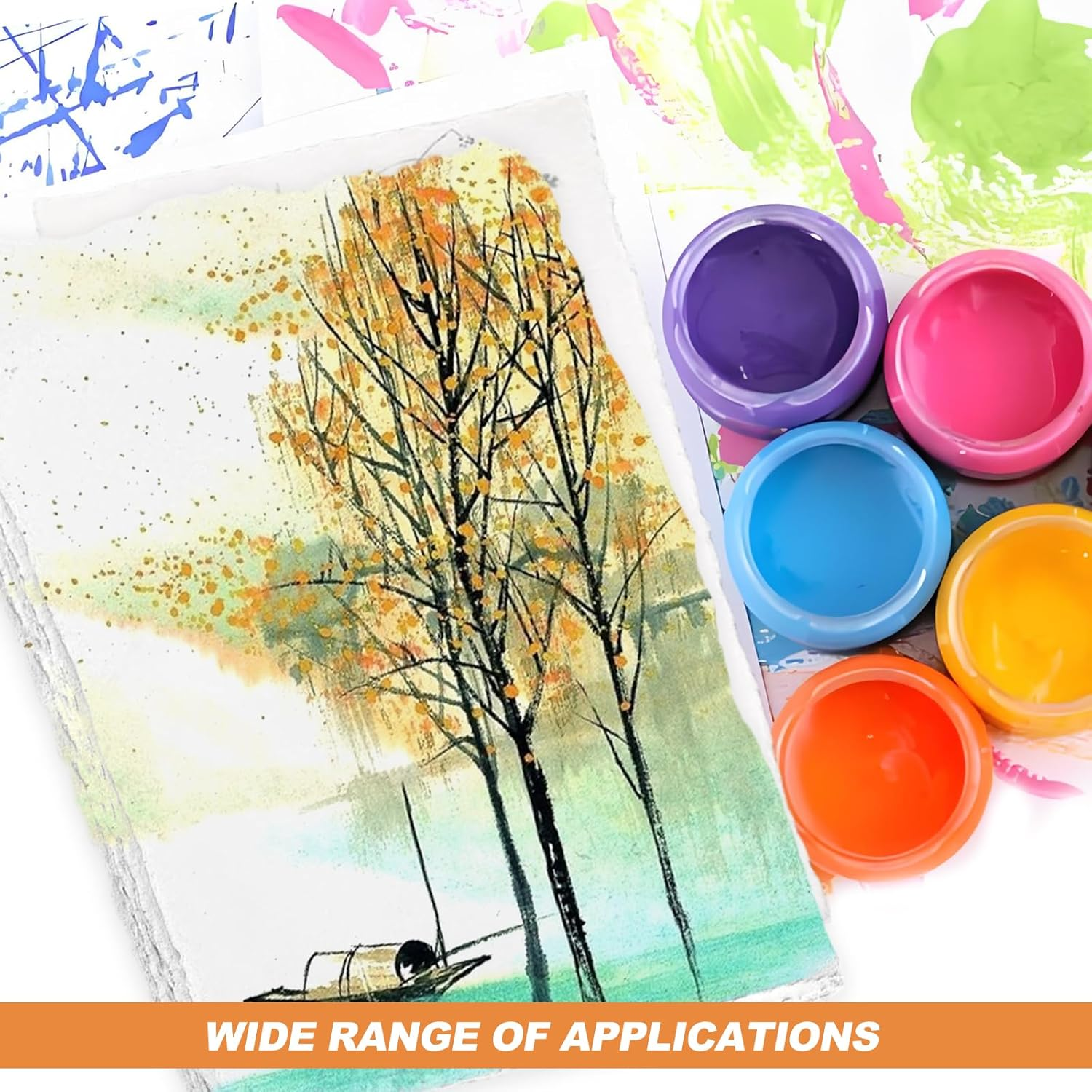 Handmade Watercolour Paper A6 20 Sheets Handmade Watercolour Paper Cotton Paper Thick 10 X 15 Cm for Painting Crafts image number 1