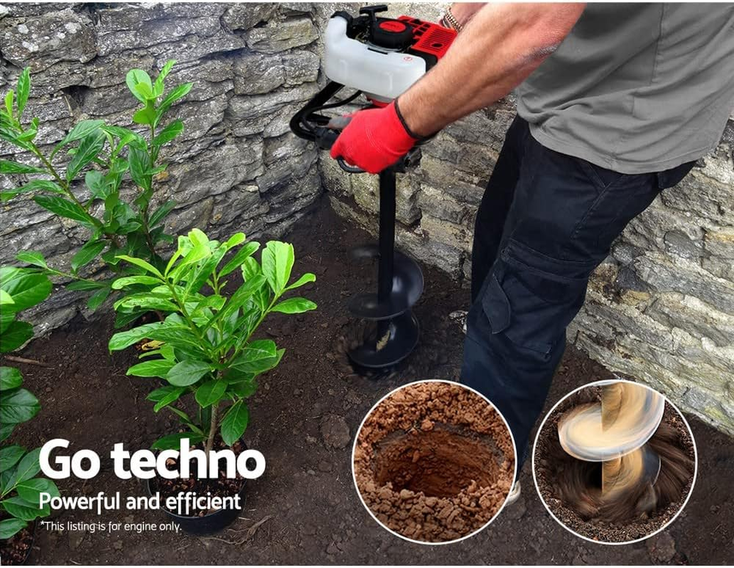 Giantz Post Hole Digger 92Cc Electric Garden Auger Ground Drill Bit Power Tools Hand Tool Gardening Accessorries Gifts for Seedlings, Flowers Fence Extension,(Motor Only) with Anti-Vibration Handle