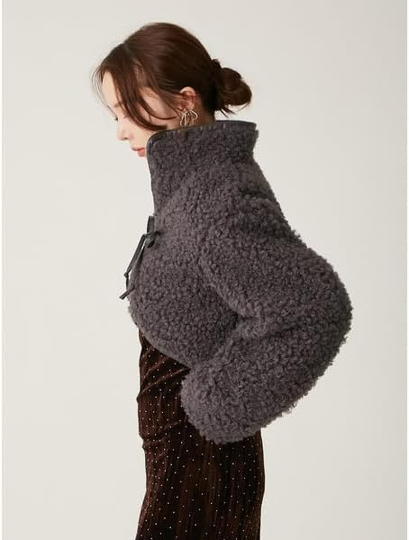 Lily Brown LWFC244136 Women'S Ribbon Boa Coat image number 5