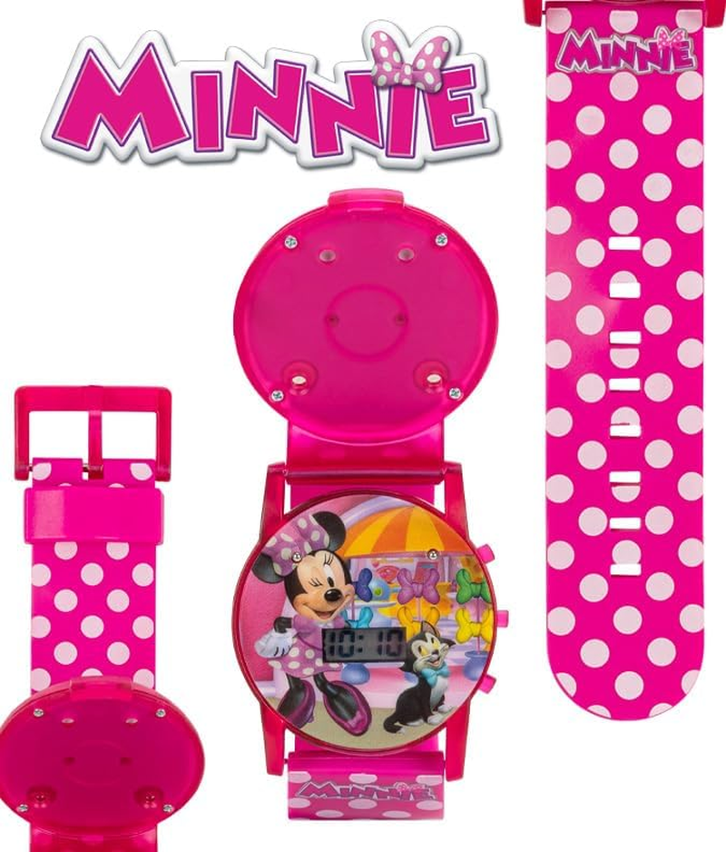 Accutime Disney Minnie Mouse Boutique LCD Pop Musical Watch (Model: MBT3714SR), Pink, Minnie - Two-Tone, Rhinestones, Modern image number 6