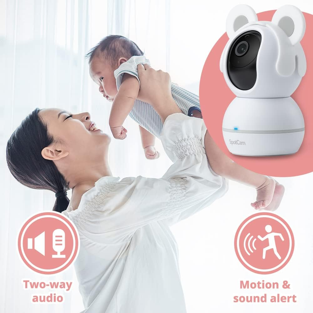 Spotcam Babycam Wireless Security Camera for Baby Monitoring,1080P, Night Vision, Lullabies & White Noise, Two-Way Talk, Motion Sound Alert, Pan/Tilt, Baby Tracking, Free Fulltime Cloud Recording image number 6