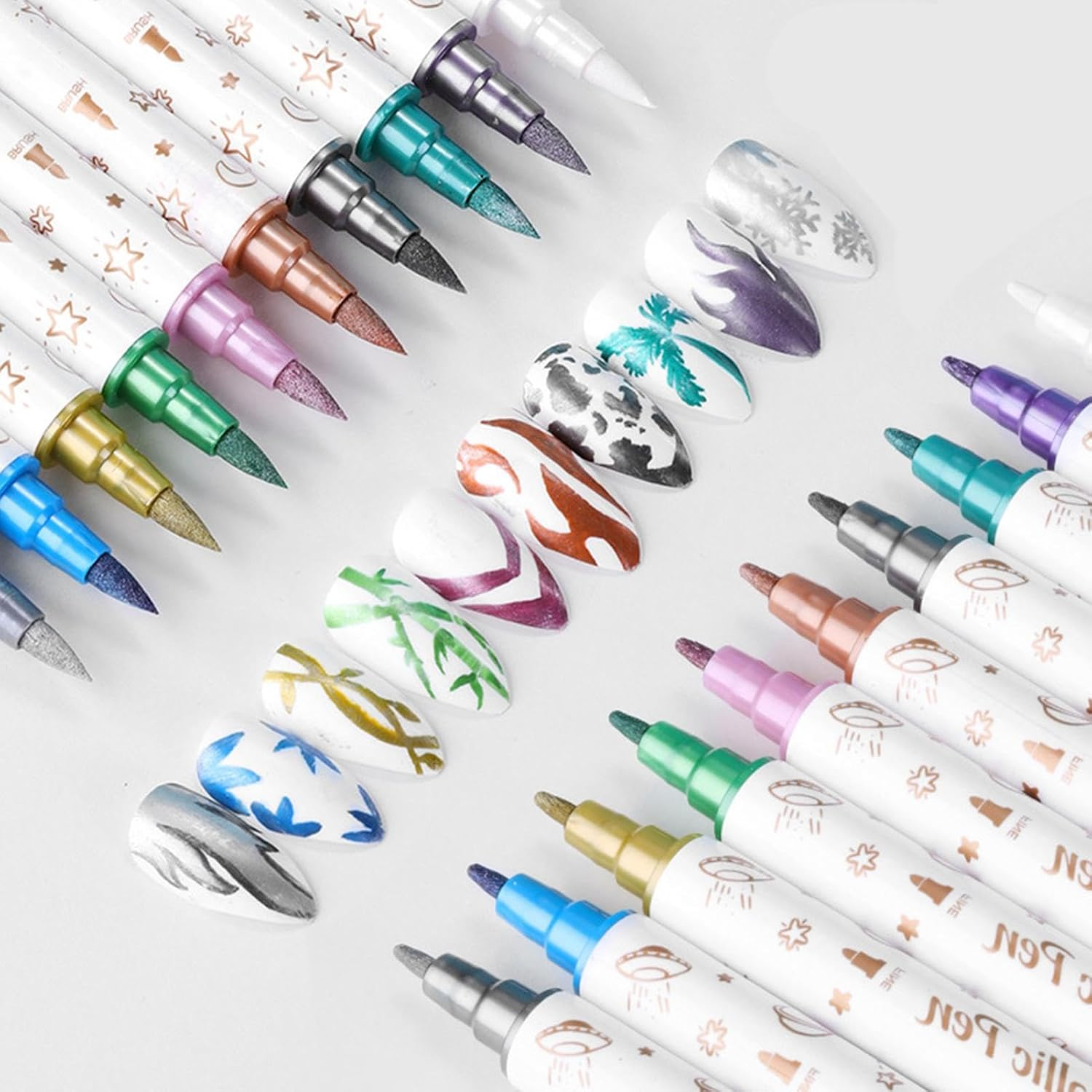 Nail Point Pens, Graffiti Nail Arts, Toenail Doodling Tool, Fingernail Art Pen with Vibrant Colors and Smooth Application for Travel, Performances, and Everyday Styling