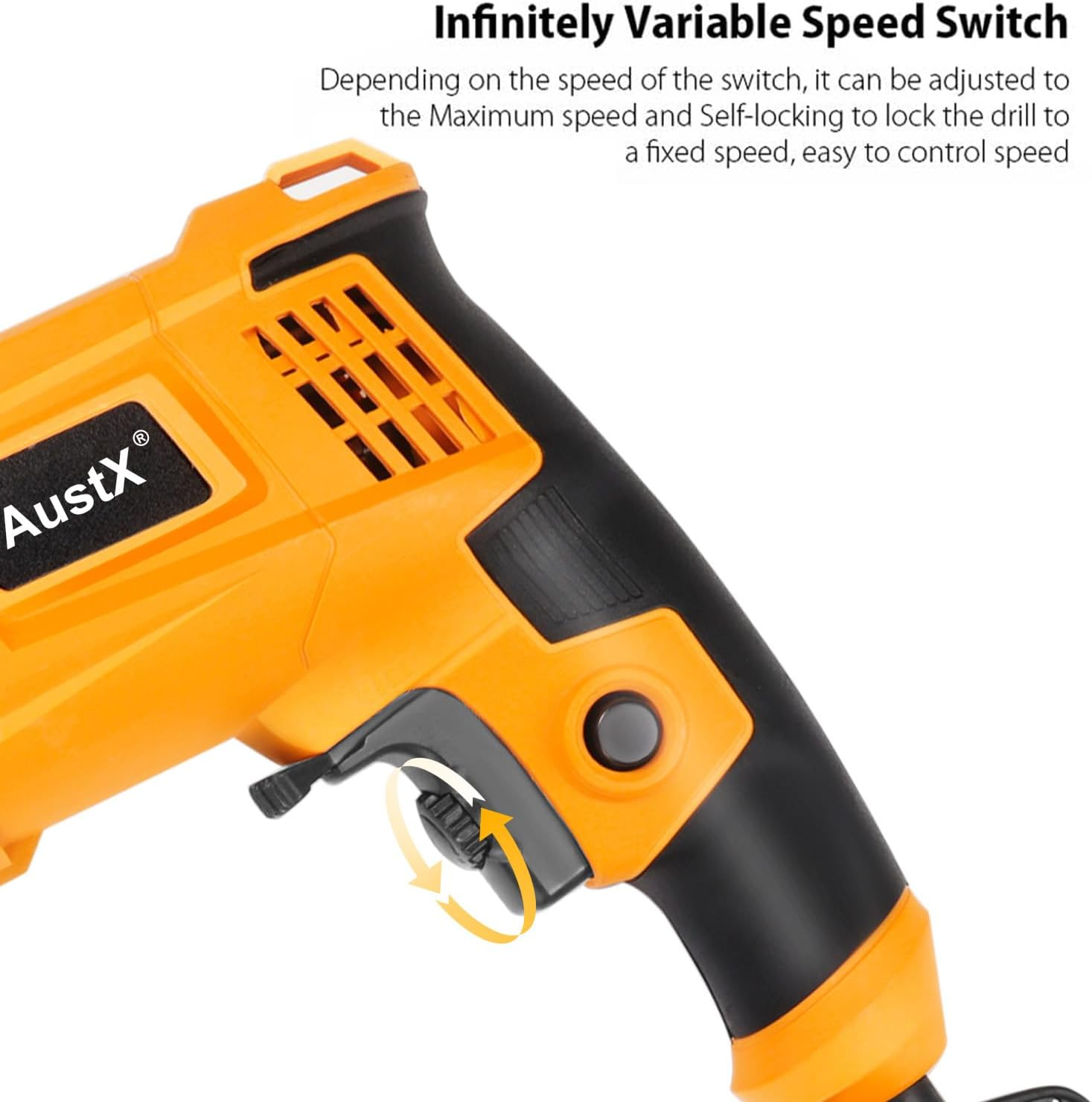 Electric Hammer Drill, 750W Corded Impact Drill, 0-3000RPM Adjustable Speed, Powerful Variable Speed, Suitable for Home Improvement and DIY.