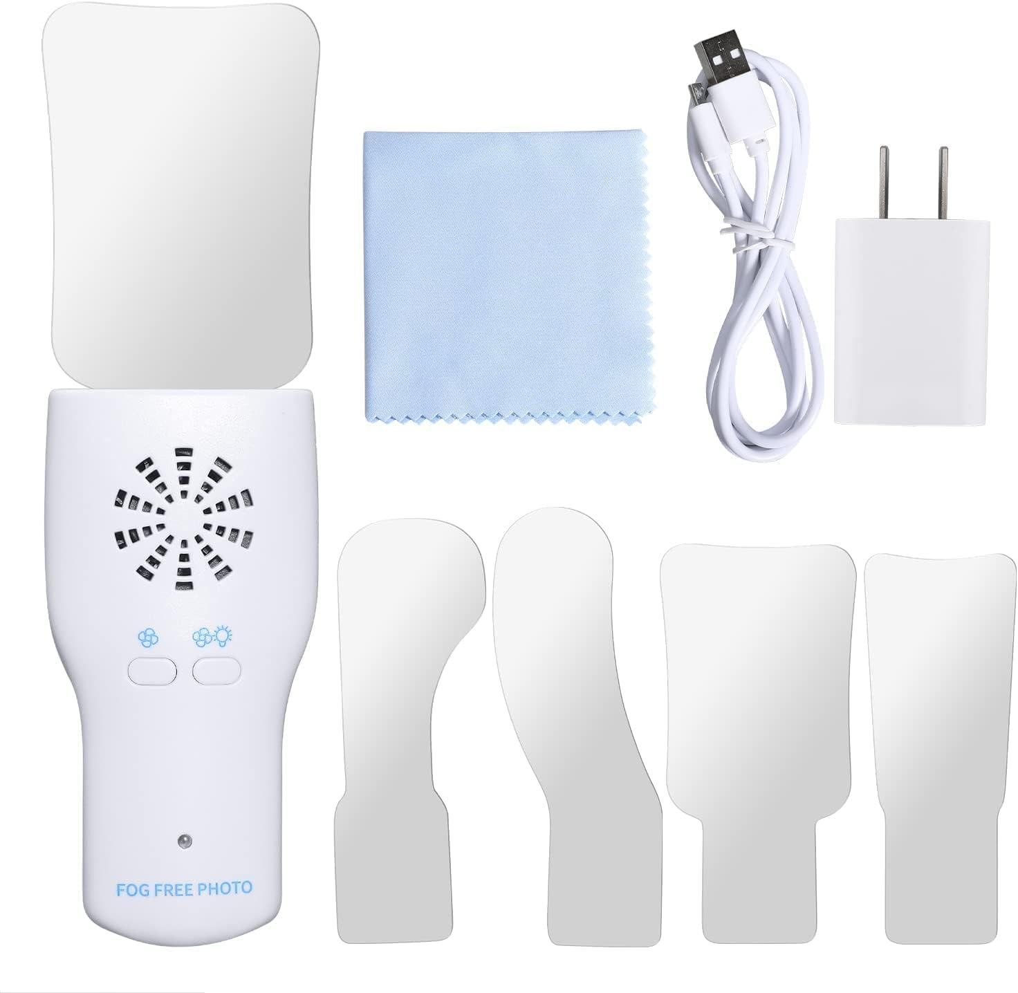 Fog-Free Dental Occlusal Photographic Mirror with Anti-Fog Fan and LED Lighting Handle 4 Reflective Mirrors for Dentistry,Oral Inspection Kit image number 5