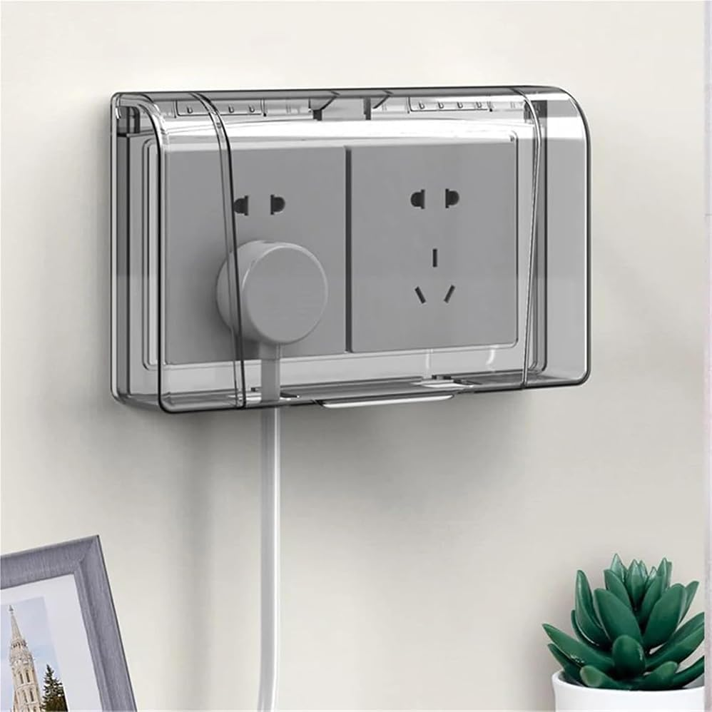 Power Point Cover, Powerpoint Cover Child Proof,Green Switch Socket Protective Cover Splash Proof Box Bathroom Toilet Waterproof Box