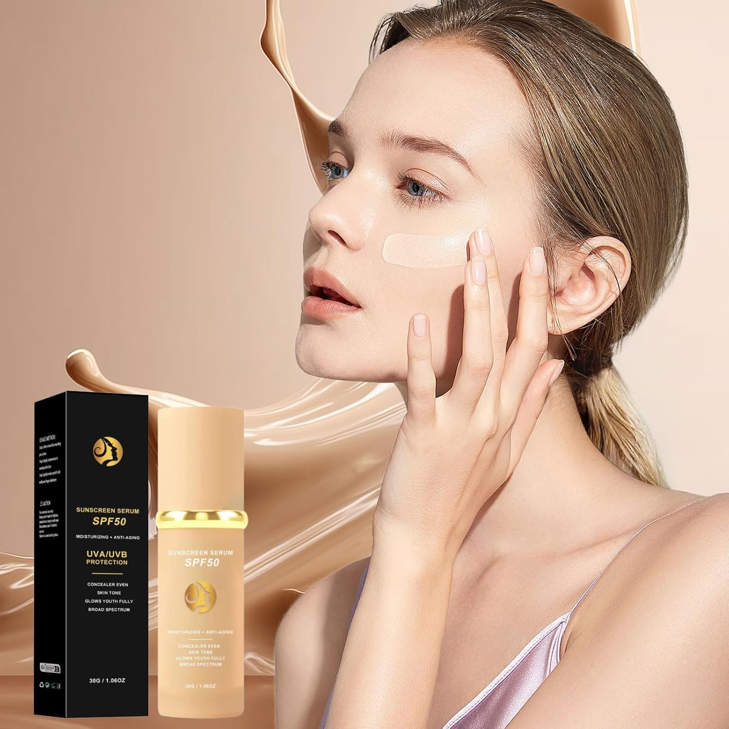 Foundation, 4-In-1 Colour Changing Foundation, Color-Changing Concealer Skin Tint, Korean Makeup, Long-Lasting Perfect Full-Coverage Moisturizing Concealer, Suitable for All Skin Tones of Natural Color image number 4