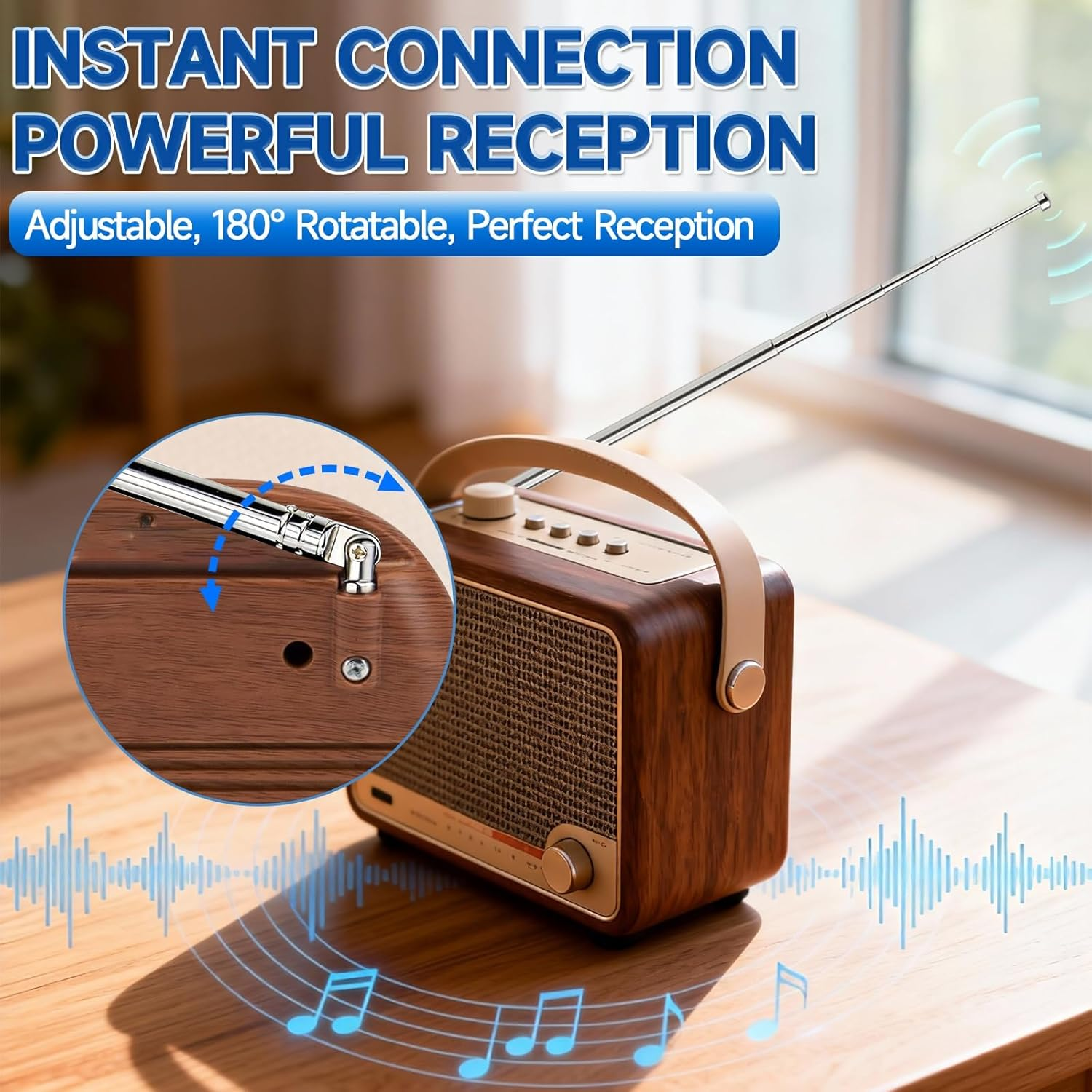 Bingfu 6 Sections Telescopic 65Cm AM FM Antenna Portable Radio Antenna Replacement (2-Pack) Compatible with Indoor Portable Radio Home Stereo Receiver AV Audio Video Home Theater Receiver TV Tuner