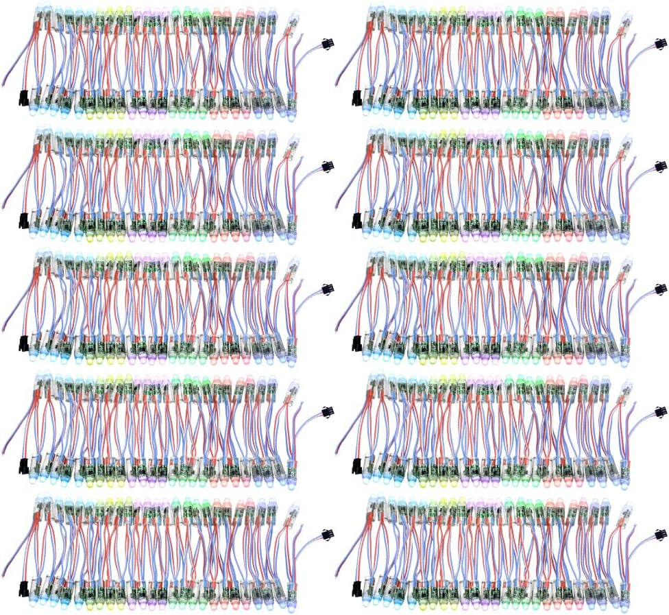ALITOVE 500Pcs WS2811 12Mm Diffused Digital Dream Color RGB LED Pixel String Light Individually Addressable LED Pixels Module for LED Screen Wall Outdoor Advertising Board Signs IP68 Waterproof DC 5V image number 5