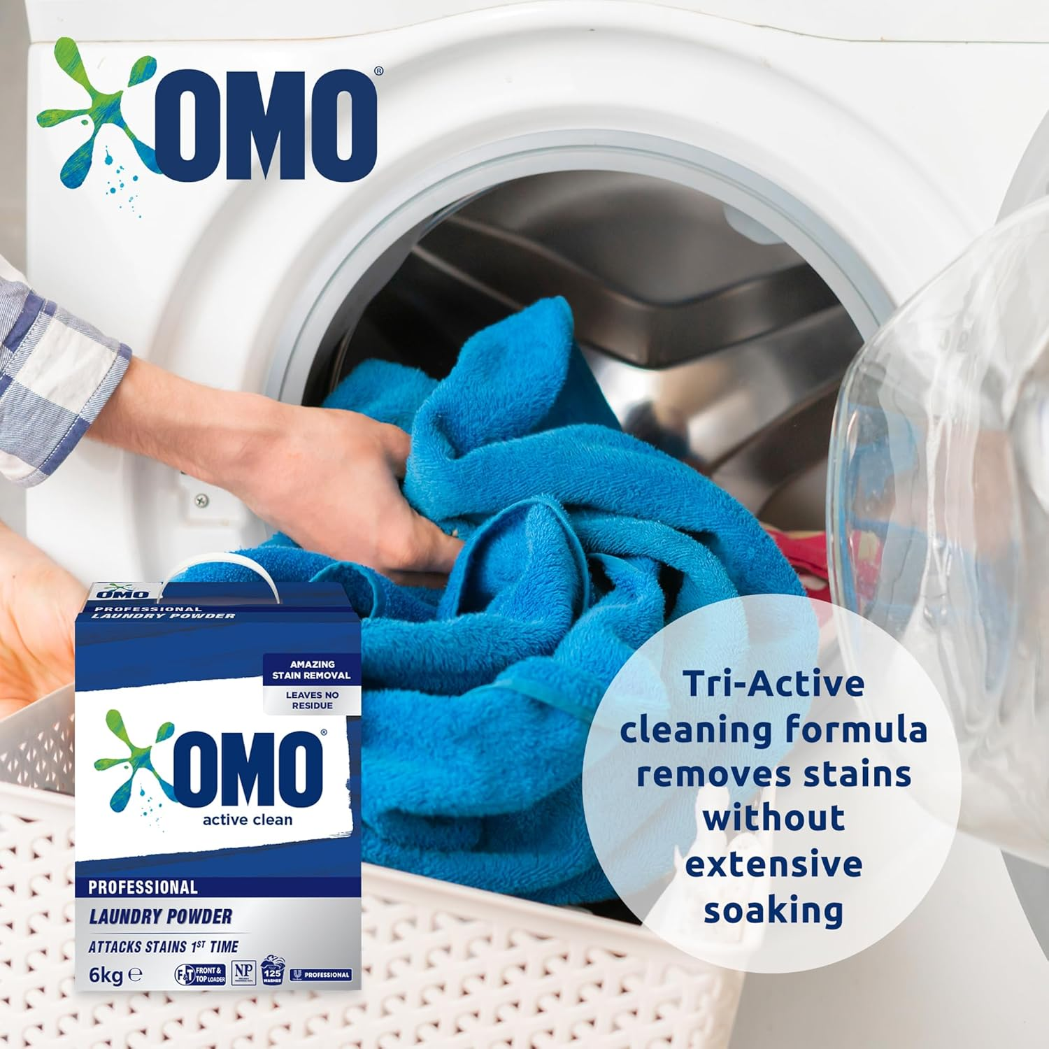 OMO PRO Laundry Powder Detergent &ndash; Unscented, Effective on Stains, Gentle on Skin, 6Kg for White & Colored Fabrics image number 1
