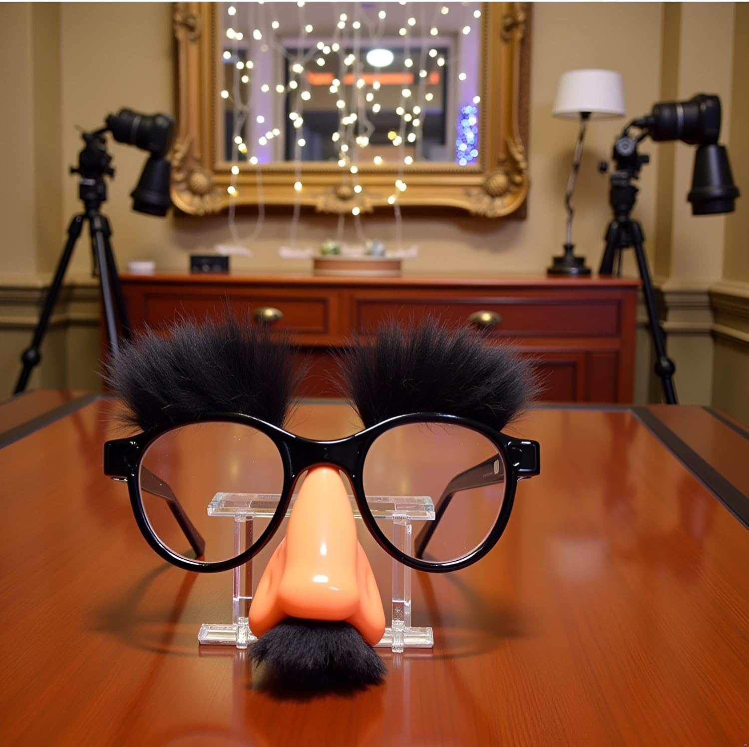 Zhuluck Funny Glasses with Big Nose - Big Nose Glasses with Eyebrows Mustache | Halloween Glasses | Eyebrows and Mustache Fancy Dress | Silly Funny Photo Props | Halloween Eyeglasses Novelty image number 3