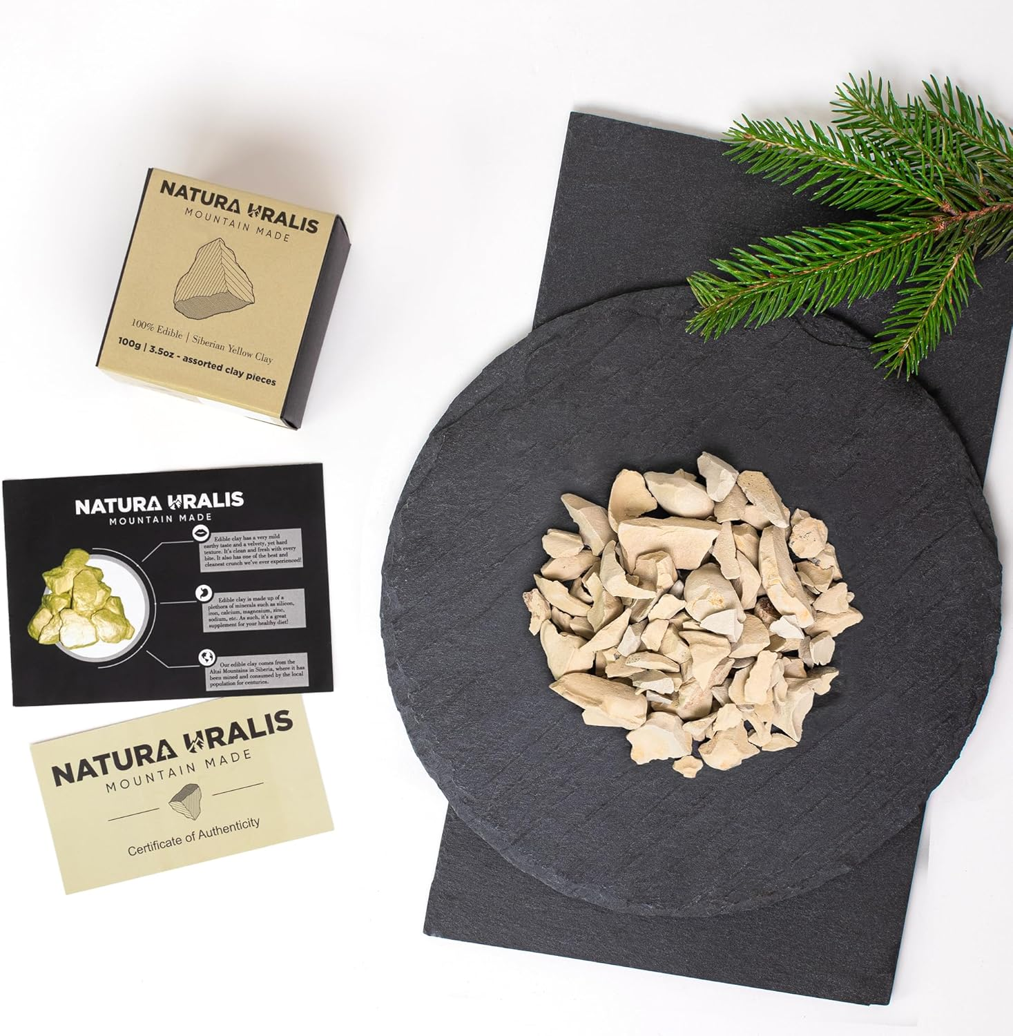 Natura Uralis Siberian Yellow Clay | 100G of Natural Yellow Clay, Pastel to Golden Yellow - Amazing Crunch, Satisfying Earthy, Velvety and Firm Texture, ASMR Sensation image number 5