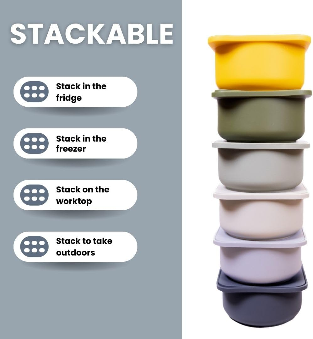 Babadoh Big Pizza Dough Proofing Silicone Containers with Lids | Pizza Making Accessories | Set of 3 | Multi Blue (1 Dough, 1 Smoke, 1 Steel) | Big Size (Make 12"-16" Pizzas) - Multi Blue image number 4