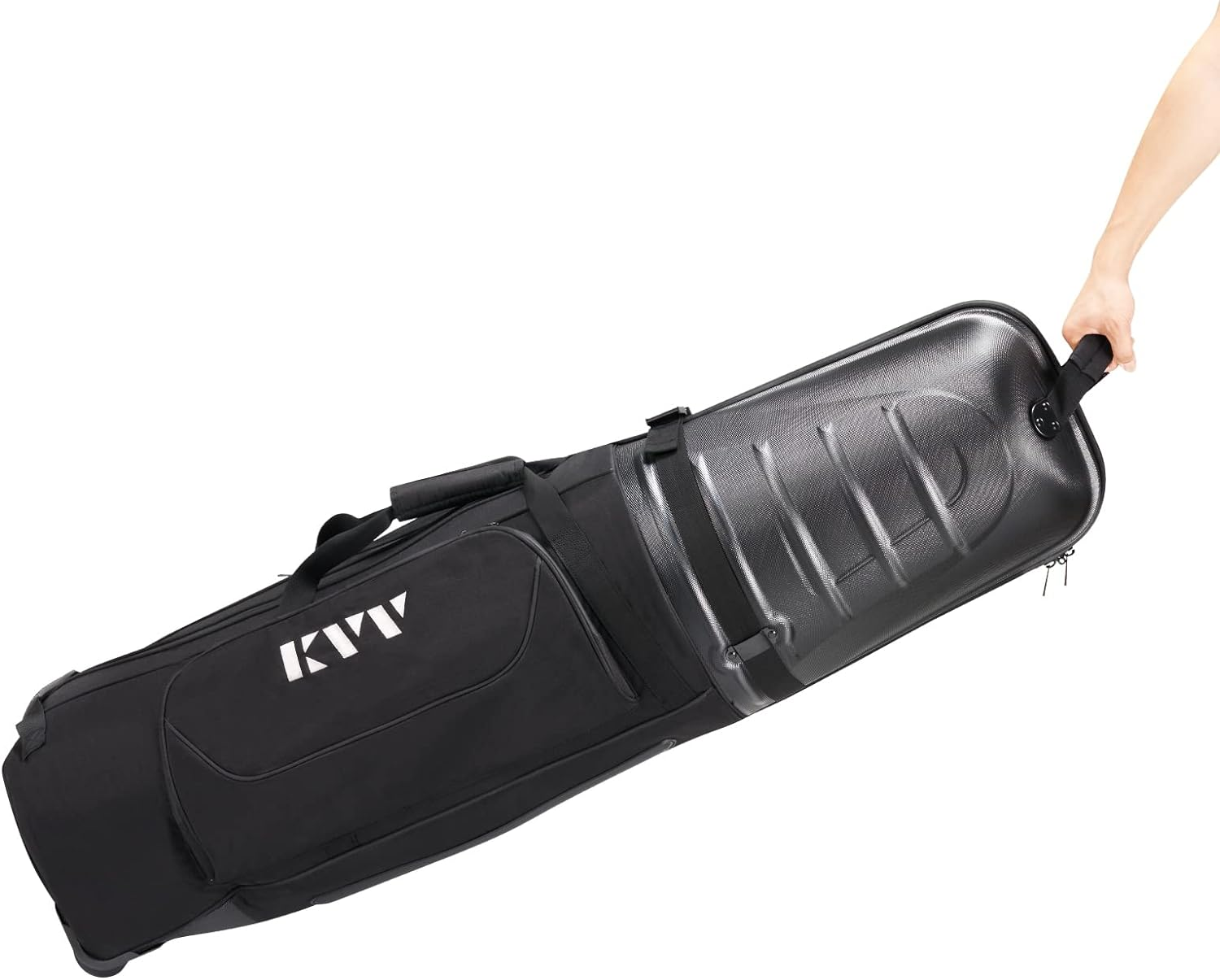 KVV H-Series Semihard Golf Travel Bag, ABS Hard Shell Top and Water Resist Polyester Oxford, Versatile Travel Bag for Golf Clubs and Other Sport Equipment image number 4