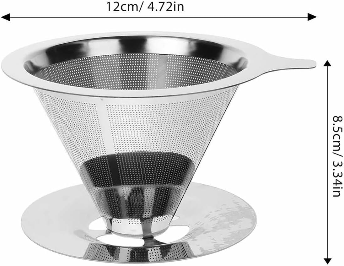 BESPORTBLE Stainless Steel Coffee Dripper Double-Layer Filter American-Style Funnel Design Reusable Tea and Coffee Filter for Home Brewing Easy to Clean image number 3