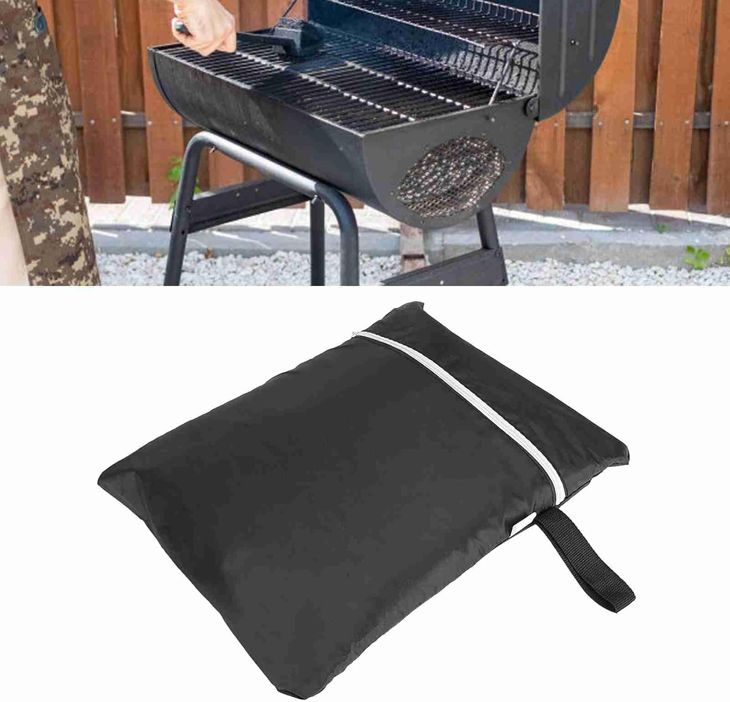 Waterproof BBQ Cover Outdoor Grill Cover Waterproof Barbecue Covers with Built-In Tighten Rope for Windproof UV Protection Dustproof Polyester Material (80X66X100Cm) - 145X61X117Cm image number 4