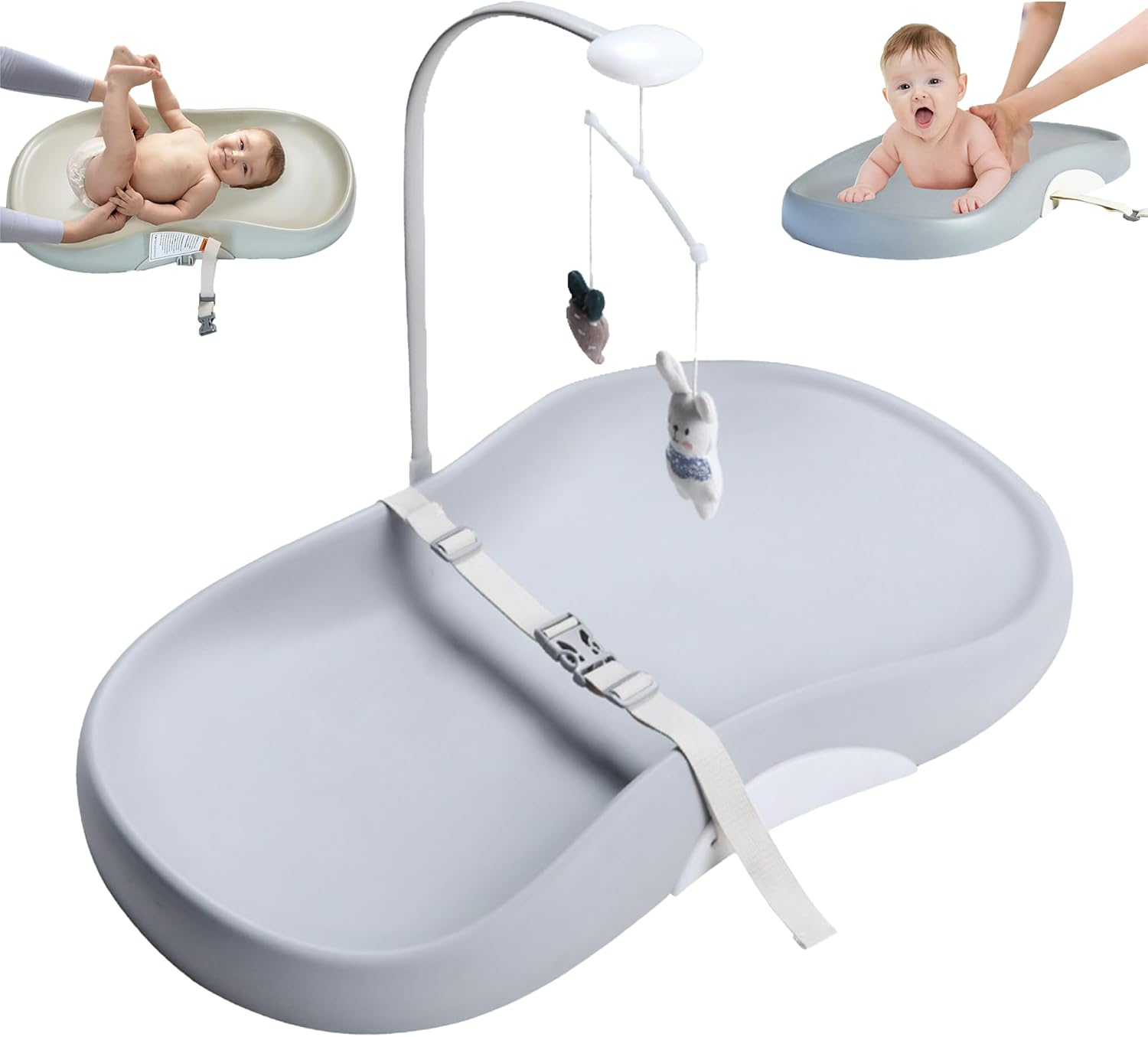 FLAIREON Baby Changing Pad, Waterproof Soft PU Change Pad for Babies, Portable Baby Changing Mat, Fits All Changing Tables, Lightweight Nappy Change Mat, Soft Change Mat Cover &ndash; Light Gray image number 2