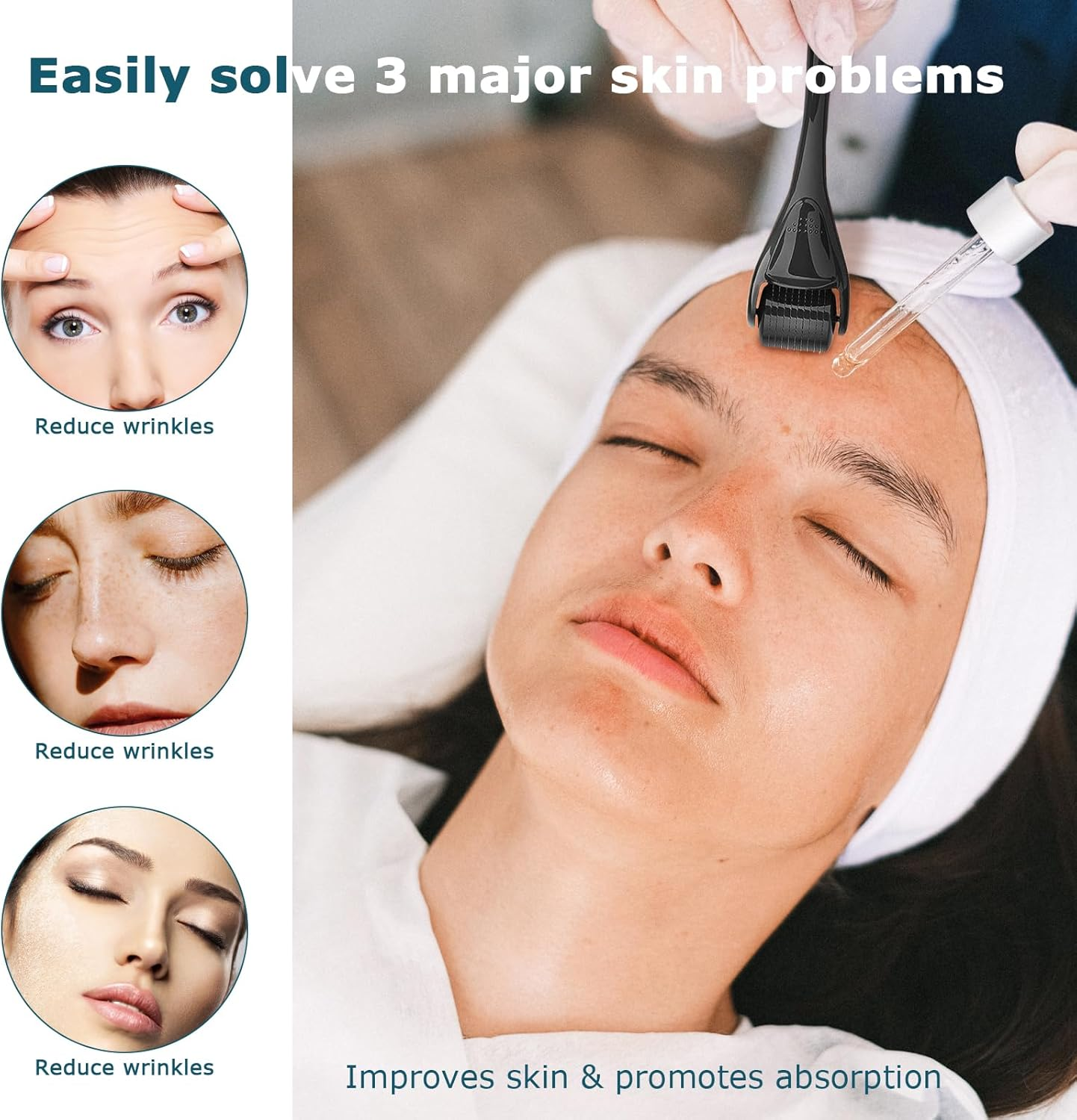 Derma Roller for Hair & Beard Growth, 3 Pack 0.5Mm,1Mm,1.5Mm Microneedle Roller for Face, Body Growth, Skin Care Micro Needle Face Roller for Women & Men, 540 Titanium Scalp Roller Beard Dermaroller image number 5