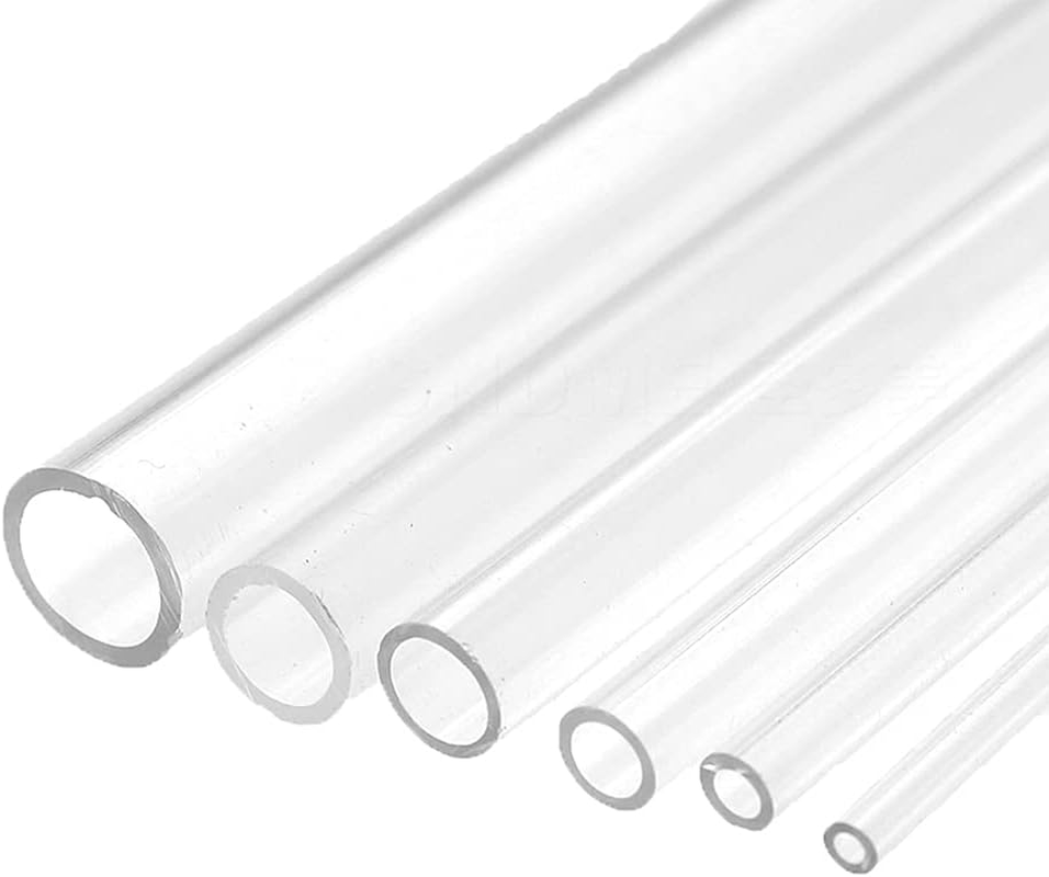 Acbbmns 2Pcs Acrylic Clear Plastic Tube round Pipe 10Mm OD 2Mm Wall 100Cm Length