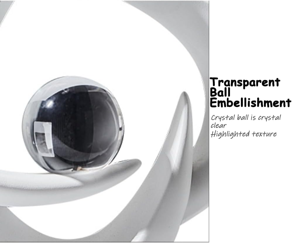 Modern Resin Abstract Sculpture,Tabletop Home Decor,Decorative Figurine for Tabletop Bookshelf Living Room,Office Decor (White) image number 2