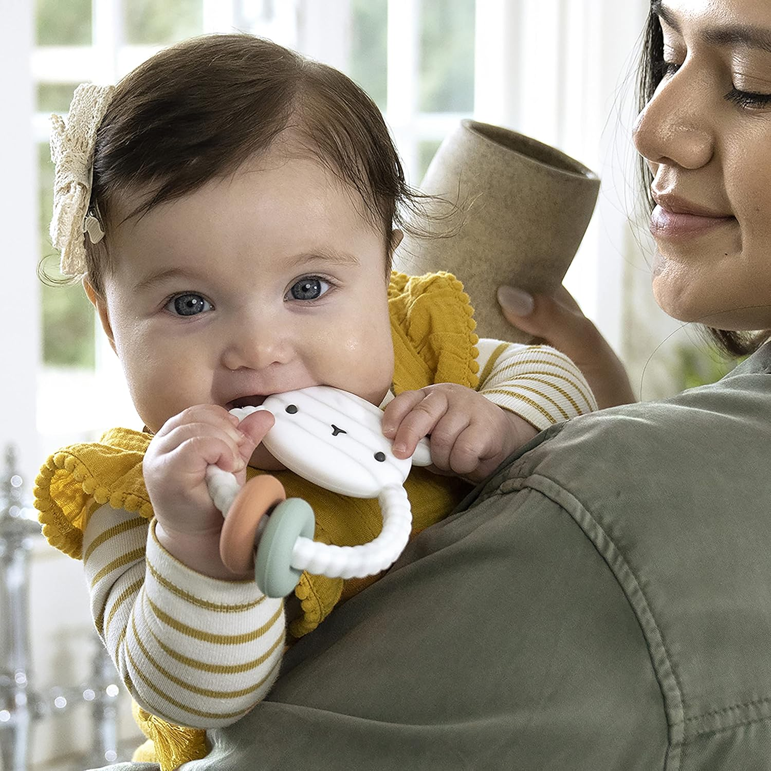 Ingenuity Soothing Sheppy Baby Teether Toy with Activity Rings, Bpa-Free Silicone, Ages 3 Months+, Unisex image number 4