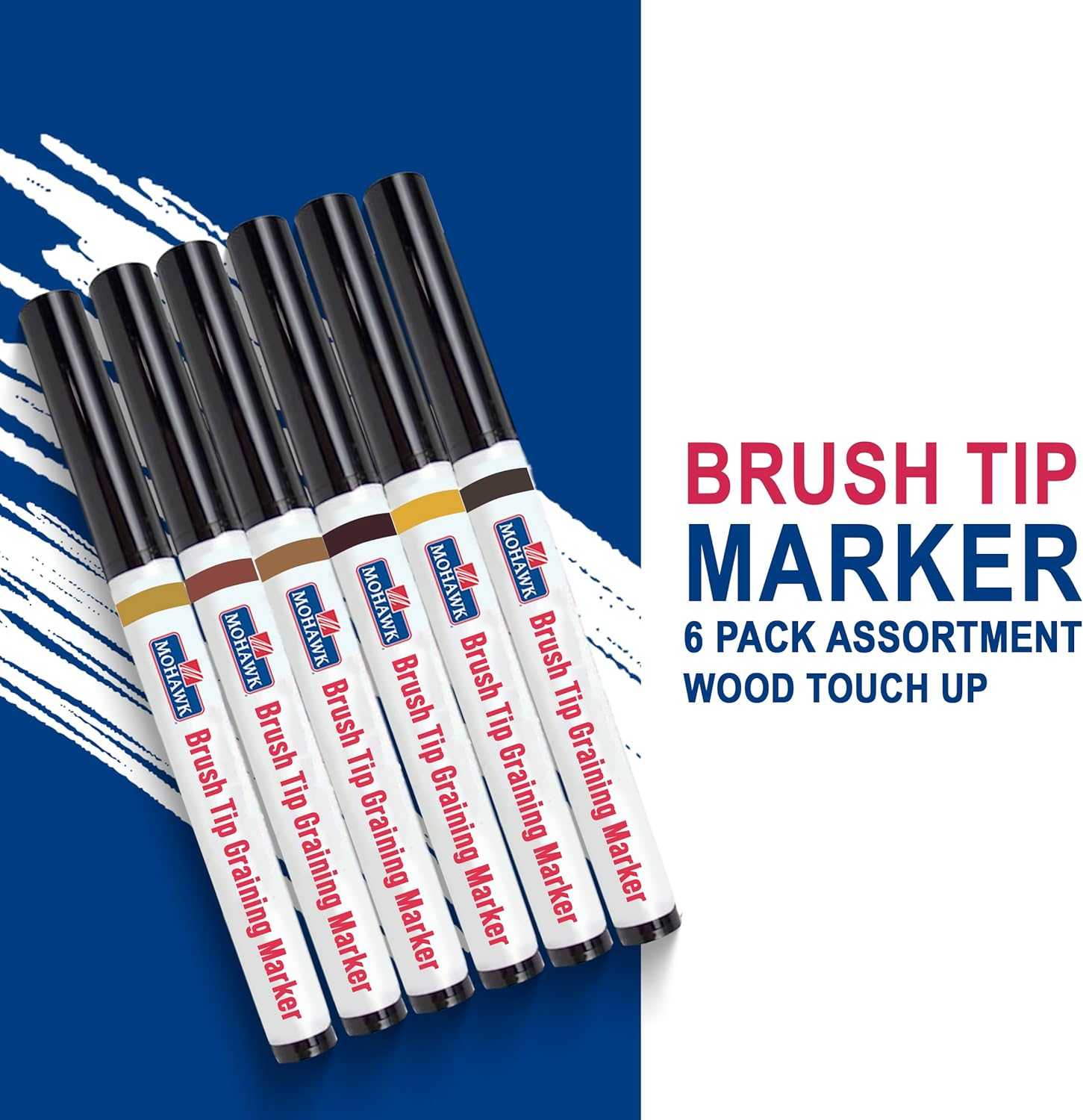 Mohawk Wood Stain Brush Tip Markers Furniture Touch up Kit, Assorted Colors M265-2201, 6 Pack image number 6
