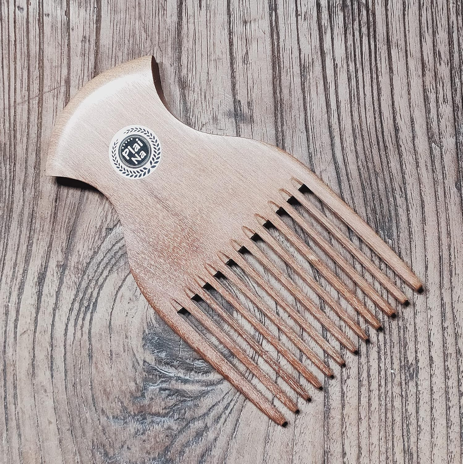 Plai Na Wooden Afro Pick Comb for Natural Black Hair - No Snags, No Static, No Tangle for Women and Men image number 3