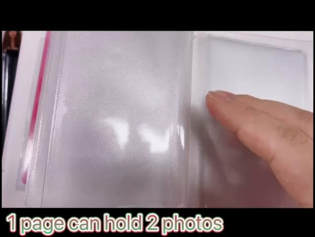 3 Inch Kpop Photocard Holder Book Mini Photo Album Mirror-Like Photocard Binder Small Photo Card Book Love Heart Hollow Photocard ID Holder with Love Heart Pendant 32 Pockets (Pink) image number 2