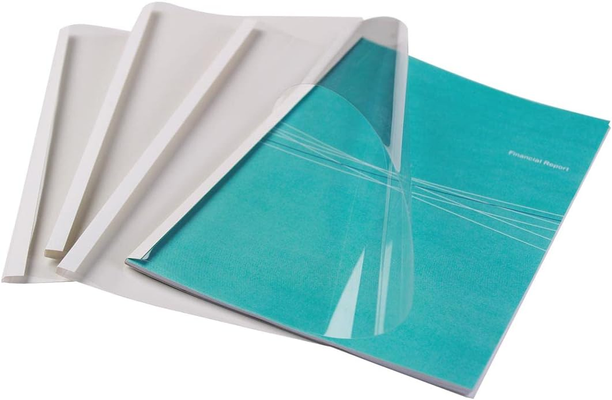 Fellowes Thermal Binding Covers Standard 150 Micron Front (PVC) / 200 G/M&sup2; Glossy Spine White image number 4