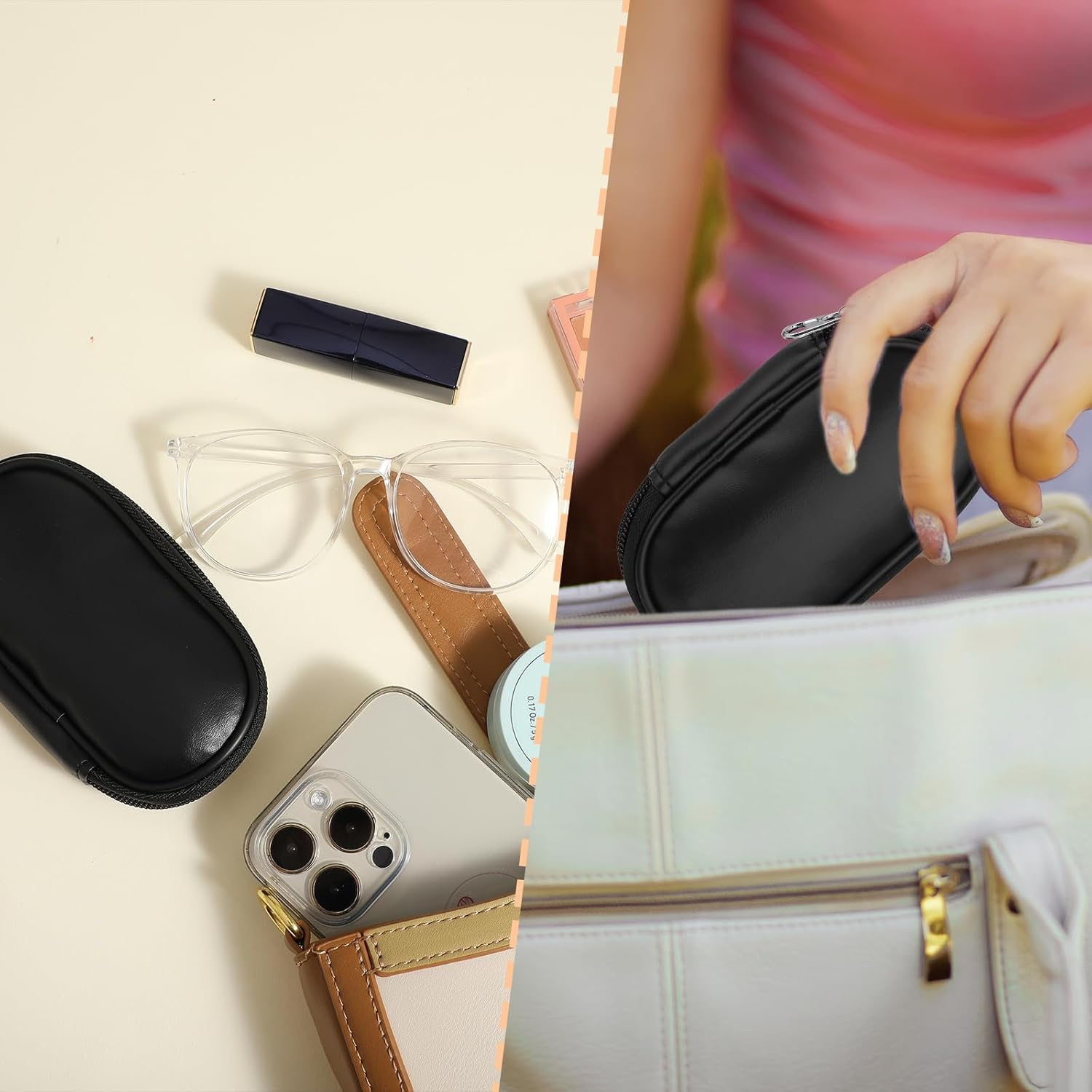 10 Pcs Travel Makeup Brush Set Mini Makeup Brushes Travel Size with Pack Portable Small Eyeshadow Eye Lipstick Foundation Brush Shadow Contour Blush Concealer (Black) - Colorful image number 5