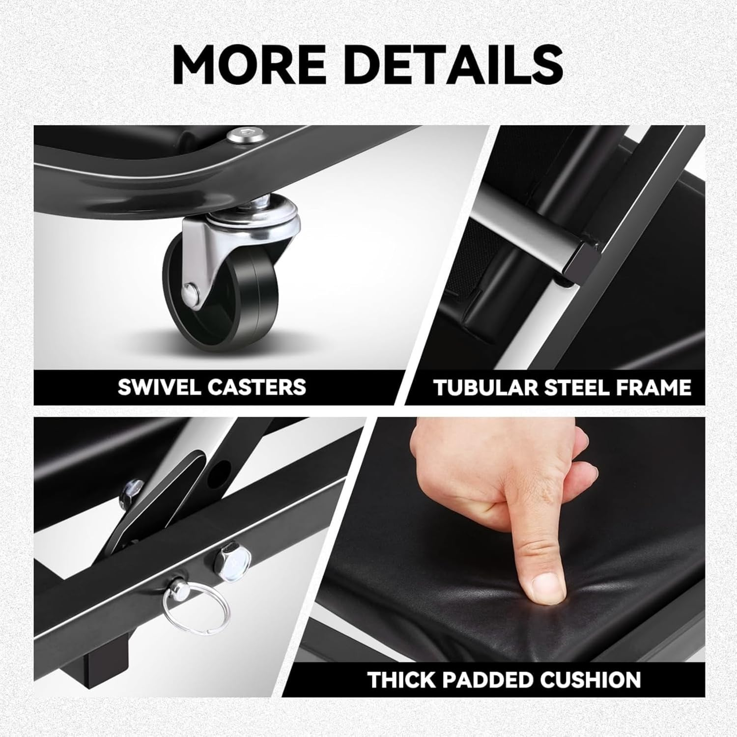 Mechanic Creeper, 36" Z-Creeper Seat, 2-In-1 Garage/Shop Creeper, 180 KG Capacity, Low Profile Creeper with 6 Wheels for Garage, Shop, Auto Repair, Lay down or Sit,91Cm Long image number 6