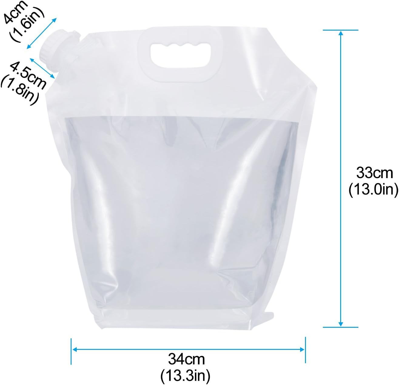 Collapsible Water Tank Container 4 Pack 5L BPA Free Plastic Water Carrier Portable Water Tank Lightweight Space-Saving Outdoor Folding Water Bag for Sport Hiking Camping Riding Mountaineer-Clear image number 2