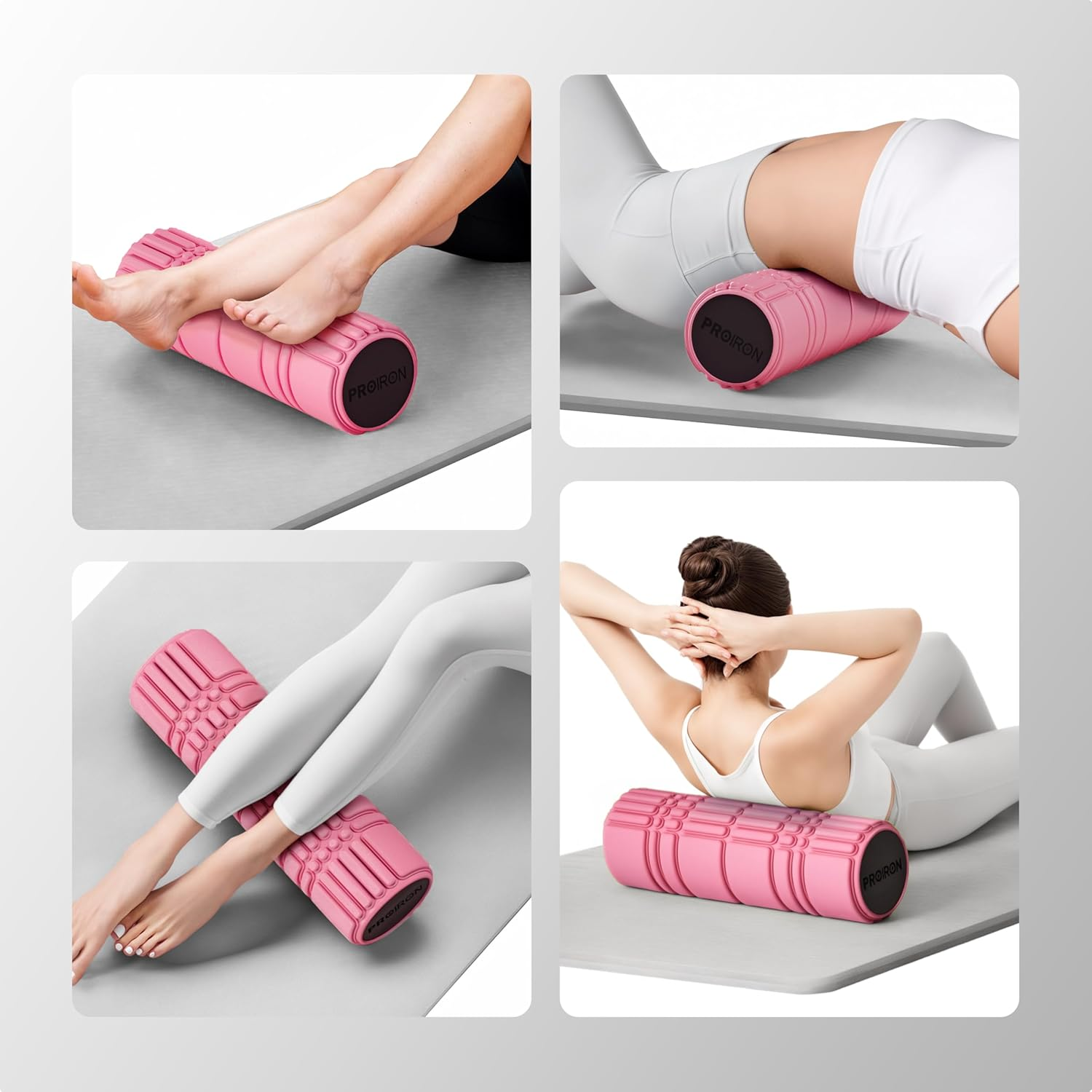 PROIRON Upgraded Foam Roller (A Jelly-Like Touch), 42 * 13CM Patented Medium Density Deep Tissue Massage Roller Body Roller for Exercise, Yoga & Pilates -Pink - Pink image number 6