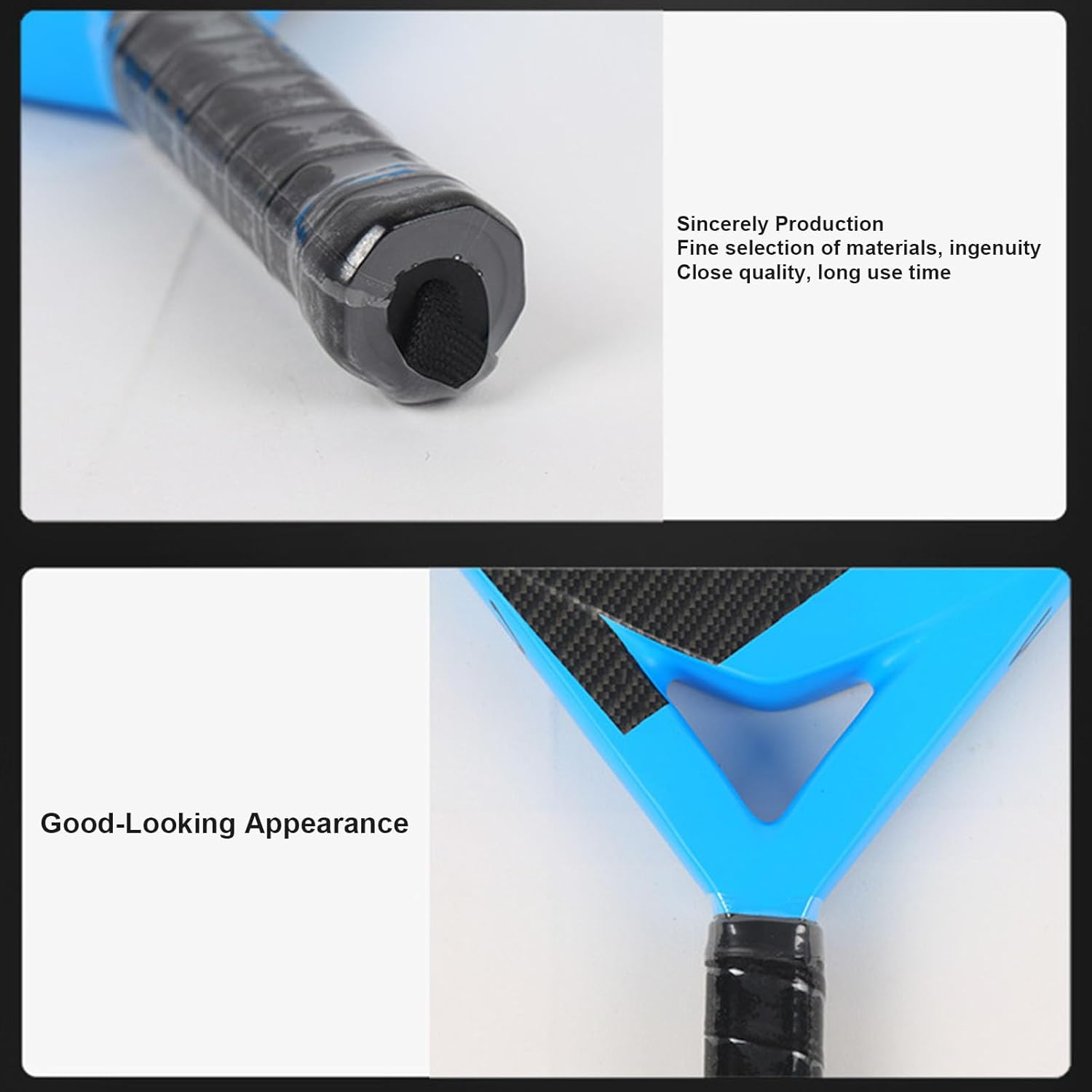 Paddle Tennis Rackets,Pop Carbon Fiber Paddle Tennis Rackets - Lightweight Carbon Fiber Noise Paddle Anti-Shock EVA Racket image number 5