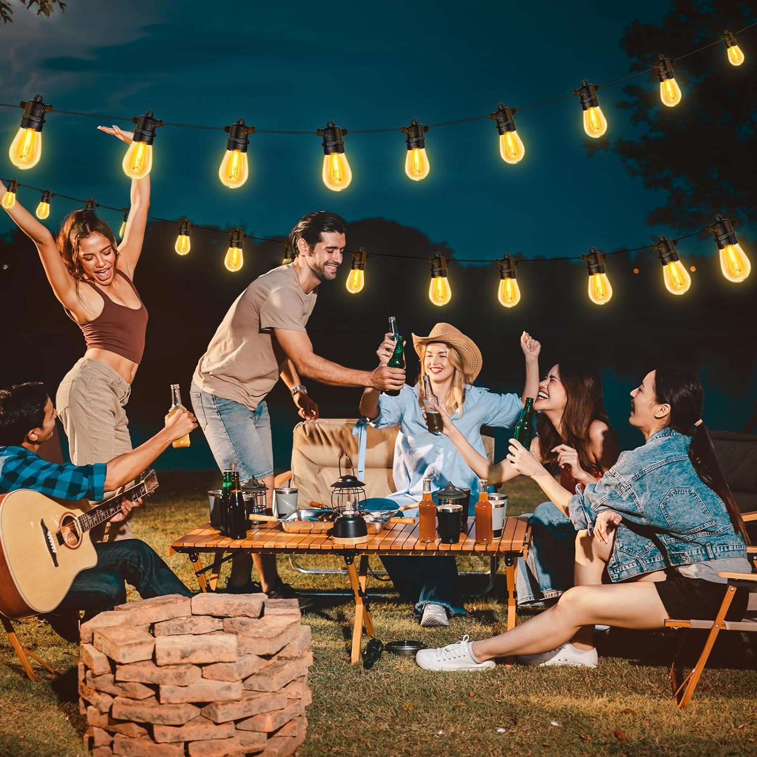 Roshin 30PCS S14 1W Replacement LED Lights Bulbs - Clear Oval Bulbs Fits E12 C7 2200K Candelabra Screw Base Sockets, Edison Light Bulbs for Indoor Outdoor Patio Decor (Warm White) image number 3